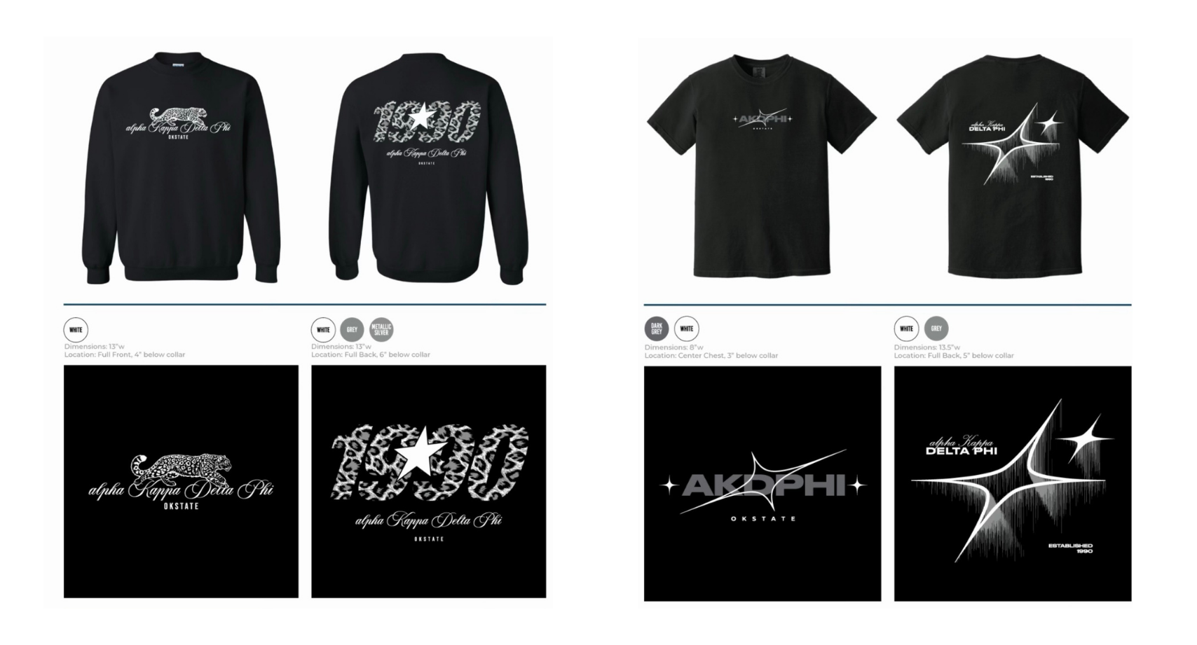 Oklahoma State University | Sweatshirt: $30 | Shirt: $20 | Deadline: May 22nd