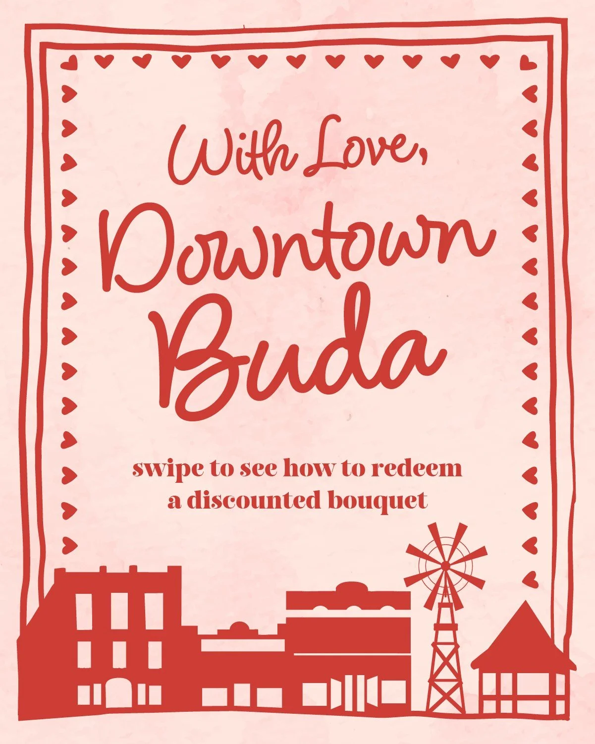 Two ways to share the love downtown this Valentine&rsquo;s Day 💘

🛍️ Shop Downtown Buda
Spend $50 or more at participating downtown businesses (receipts may be combined!).
Submit your receipt using the link in our bio &mdash; the first 100 valid su