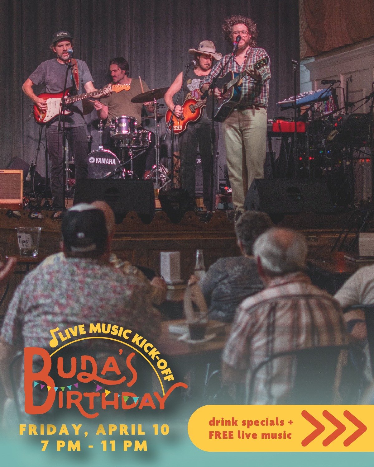 Start the party early&hellip; Friday night sets the tone 🎶

Before Buda&rsquo;s Birthday party at the Buda Amphitheater on Saturday, April 11, kick things off with Buda&rsquo;s Birthday Kick Off Parties on Friday night. Downtown is filling up with F
