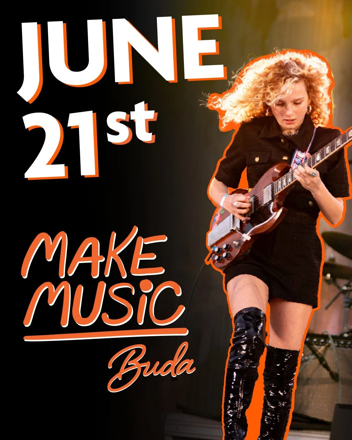 🎶 Make Music Day is coming back to Buda on June 21!

Join us for a community-wide celebration filled with live music from musicians of all ages, genres, and skill levels. From solo acts to full bands, Buda will be turning up the volume all across to
