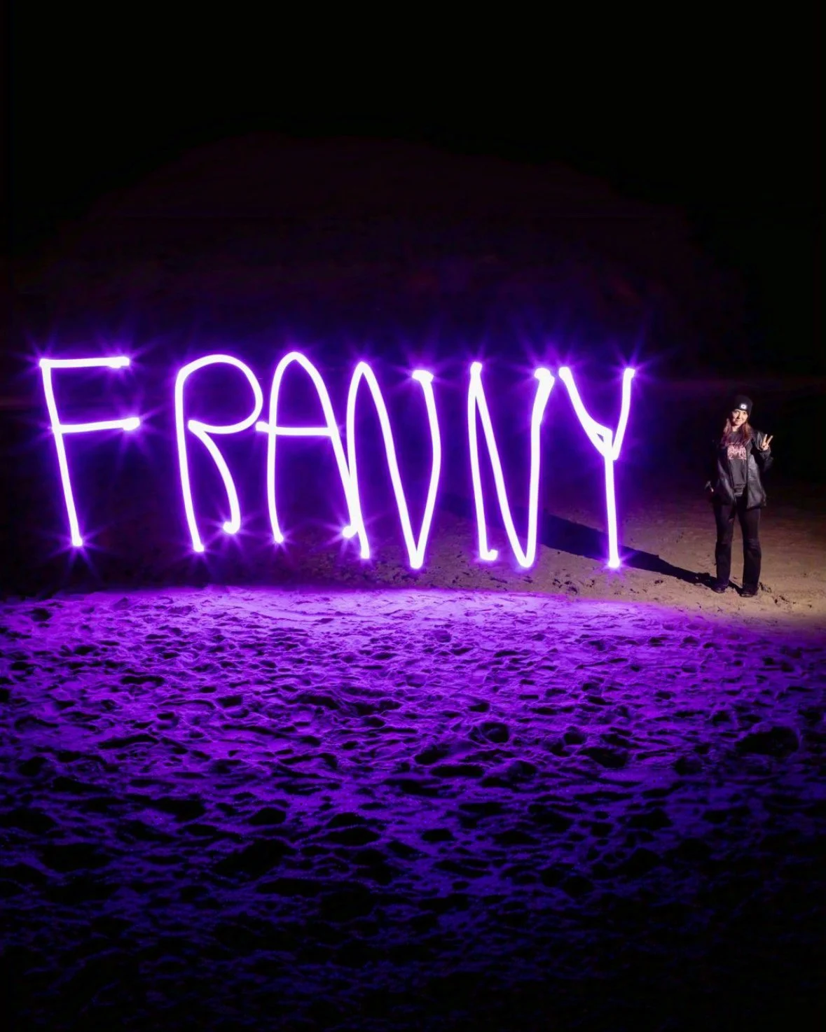 Purple Light Painting Name writing