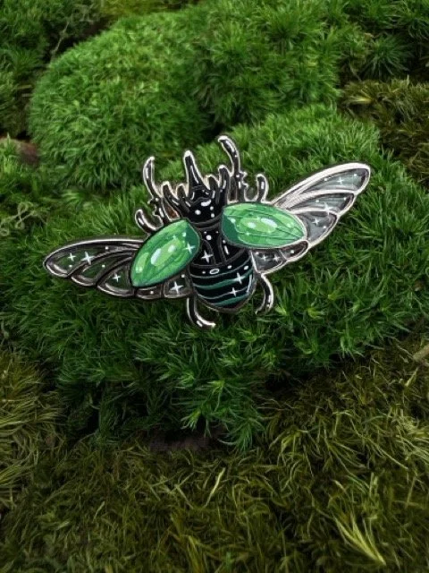 Green Beetle Pin