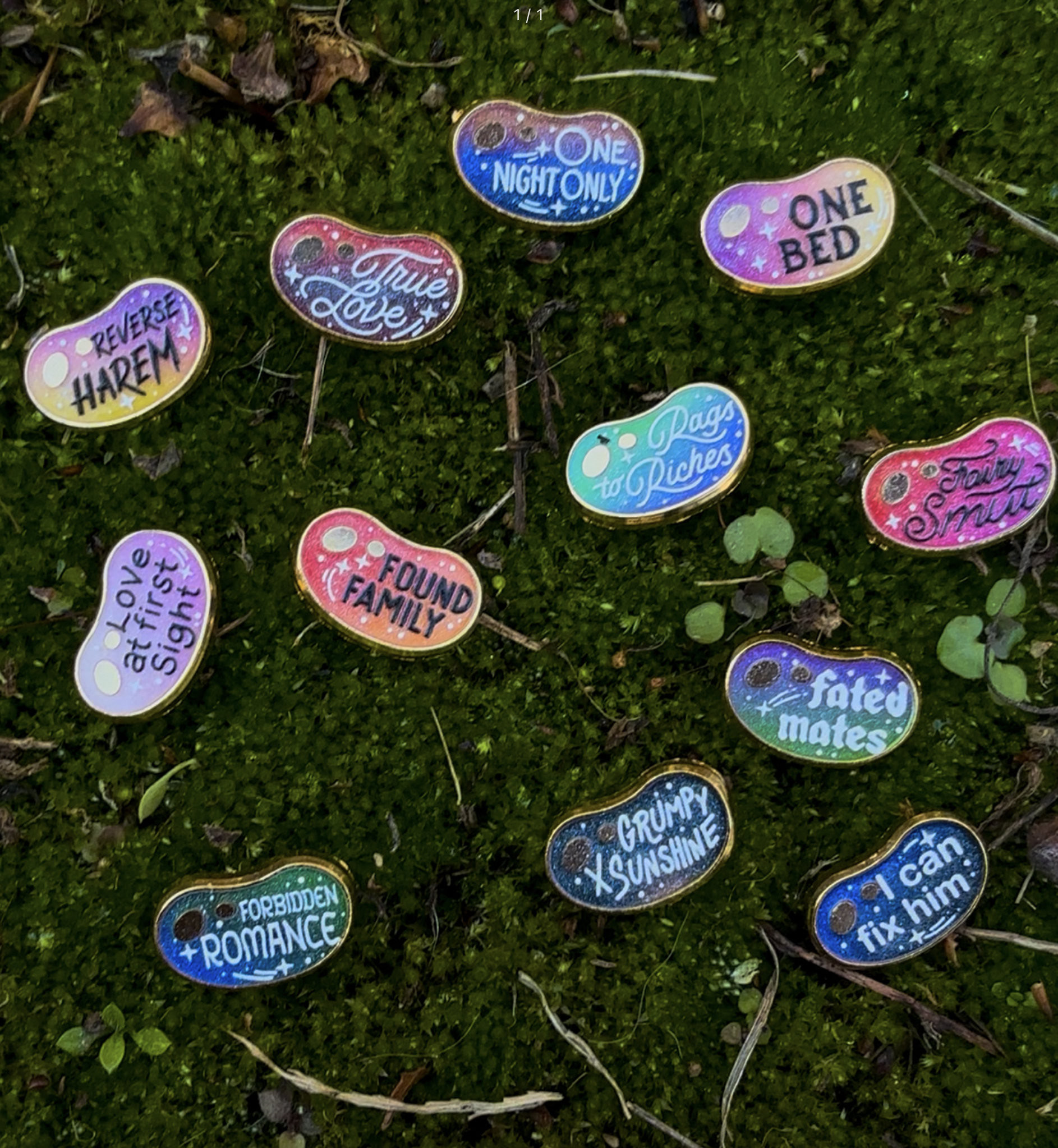 Series 29B-Book Theme Jellybean pins-5 PACK