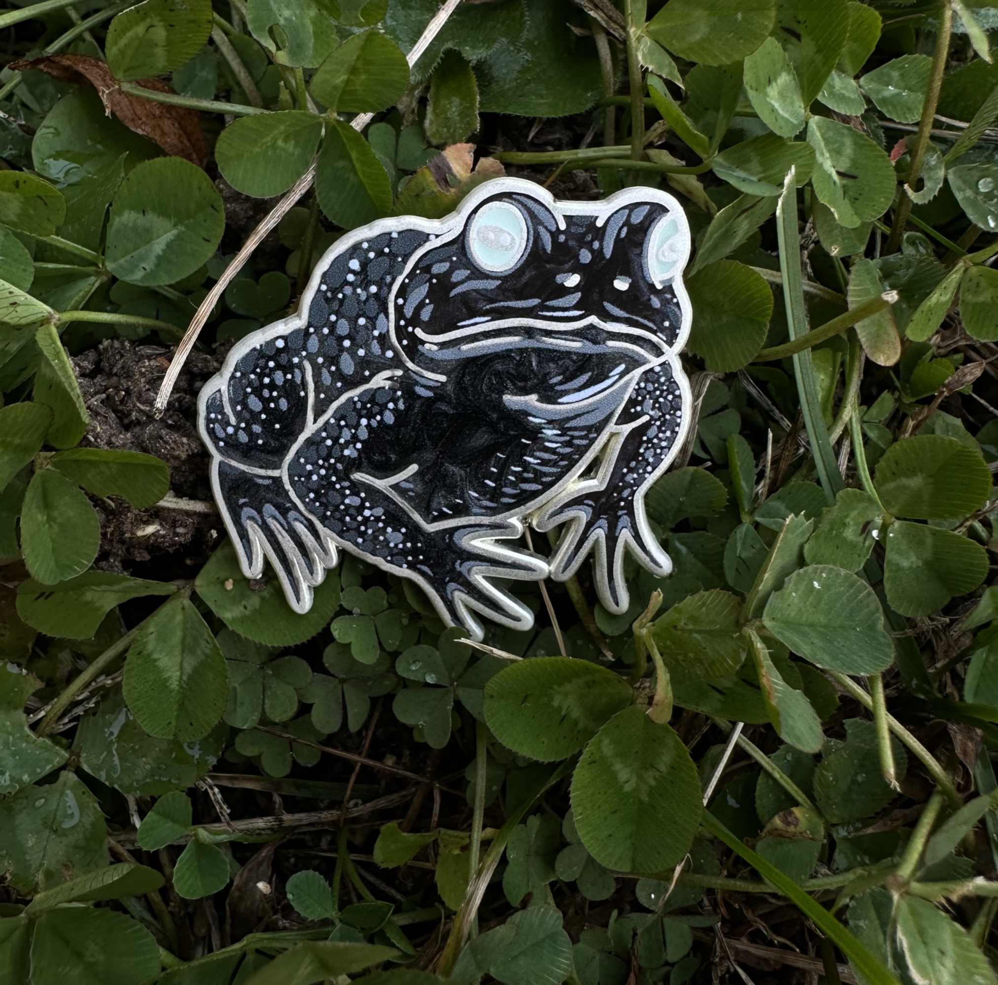 Swirl toad-Black Pearl Swirl Pin