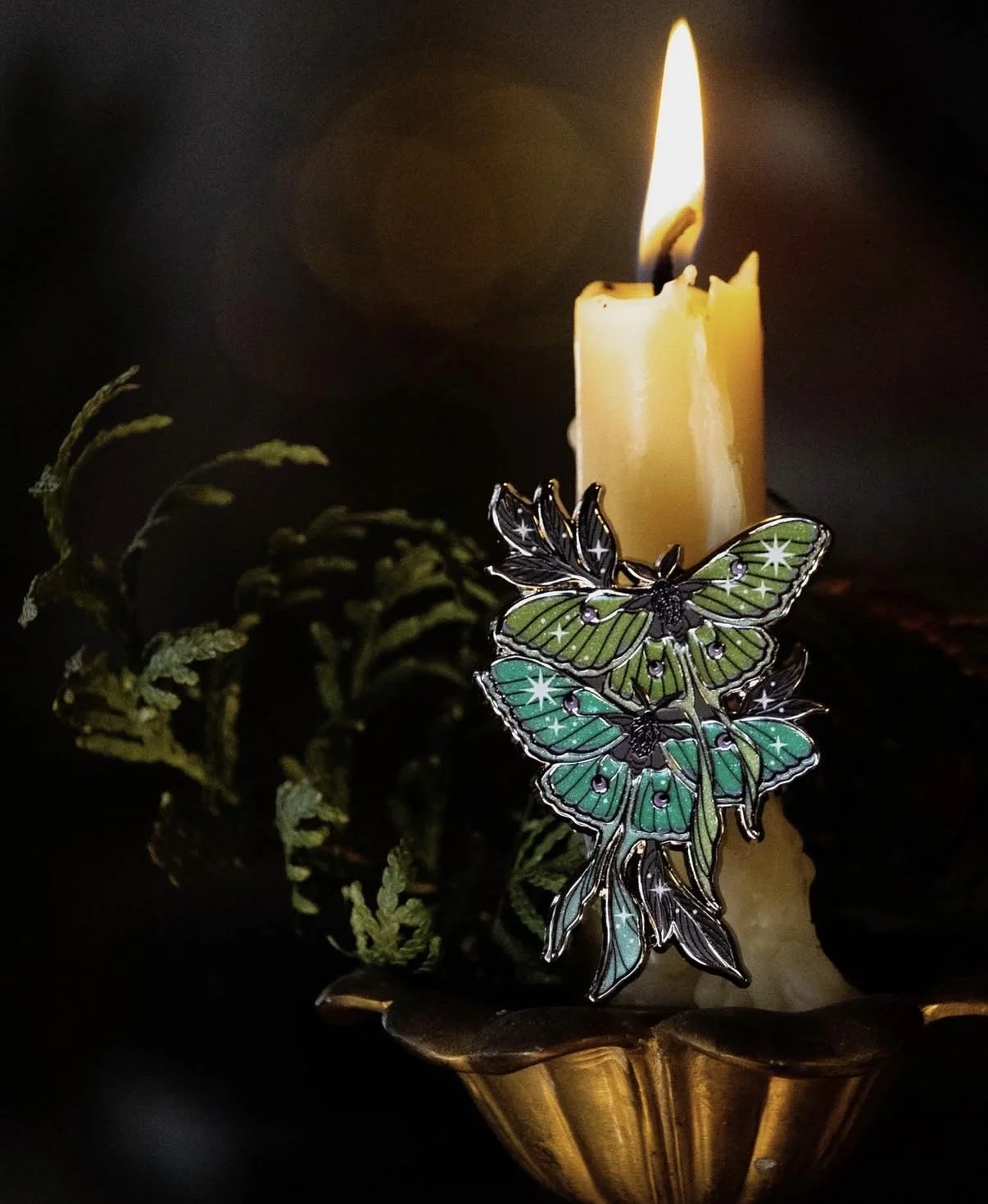 Sparkle Double Luna Moth Pin