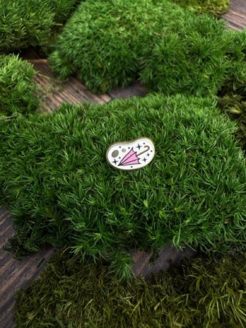 Pink Umbrella Bean Pin