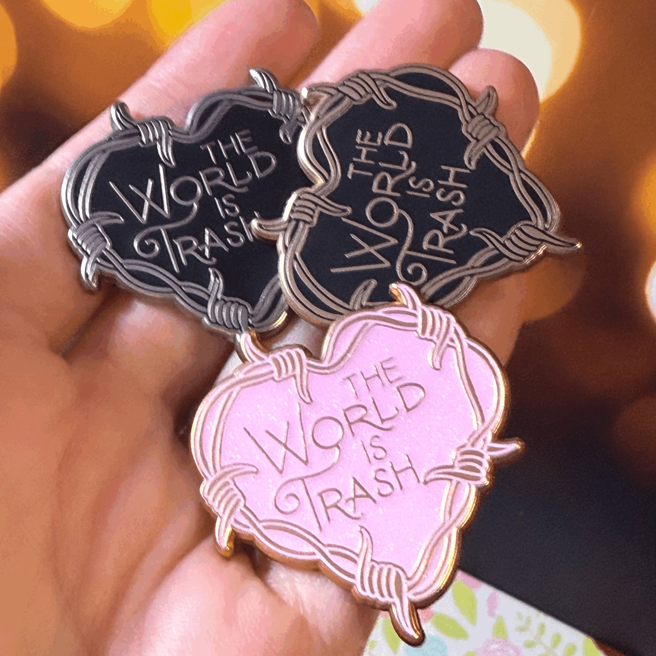 World is trash pin