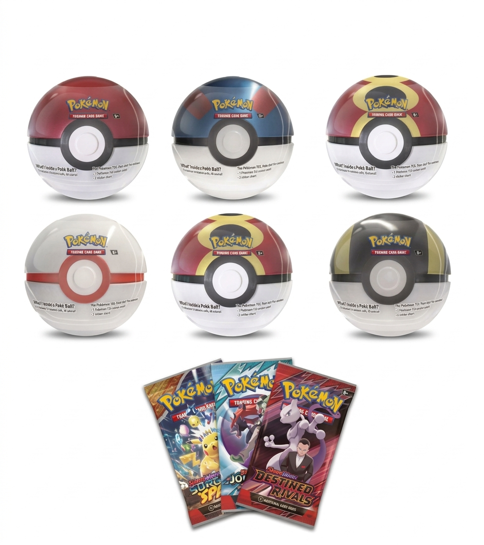 Pokémon TCG Pokeball Tin- 3 Booster Packs