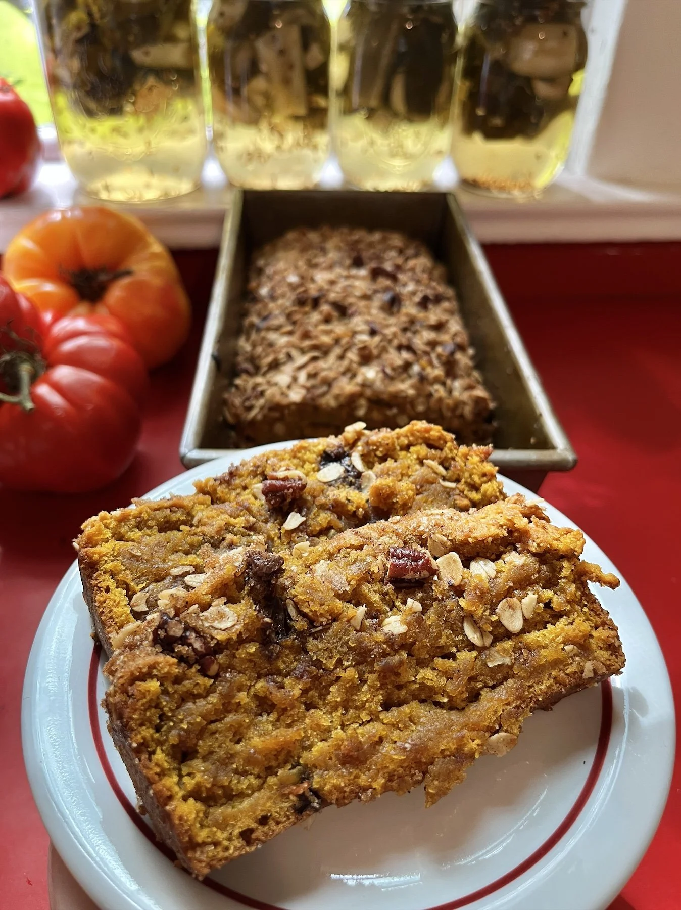 Pumpkin Bread with Pecan Streusel