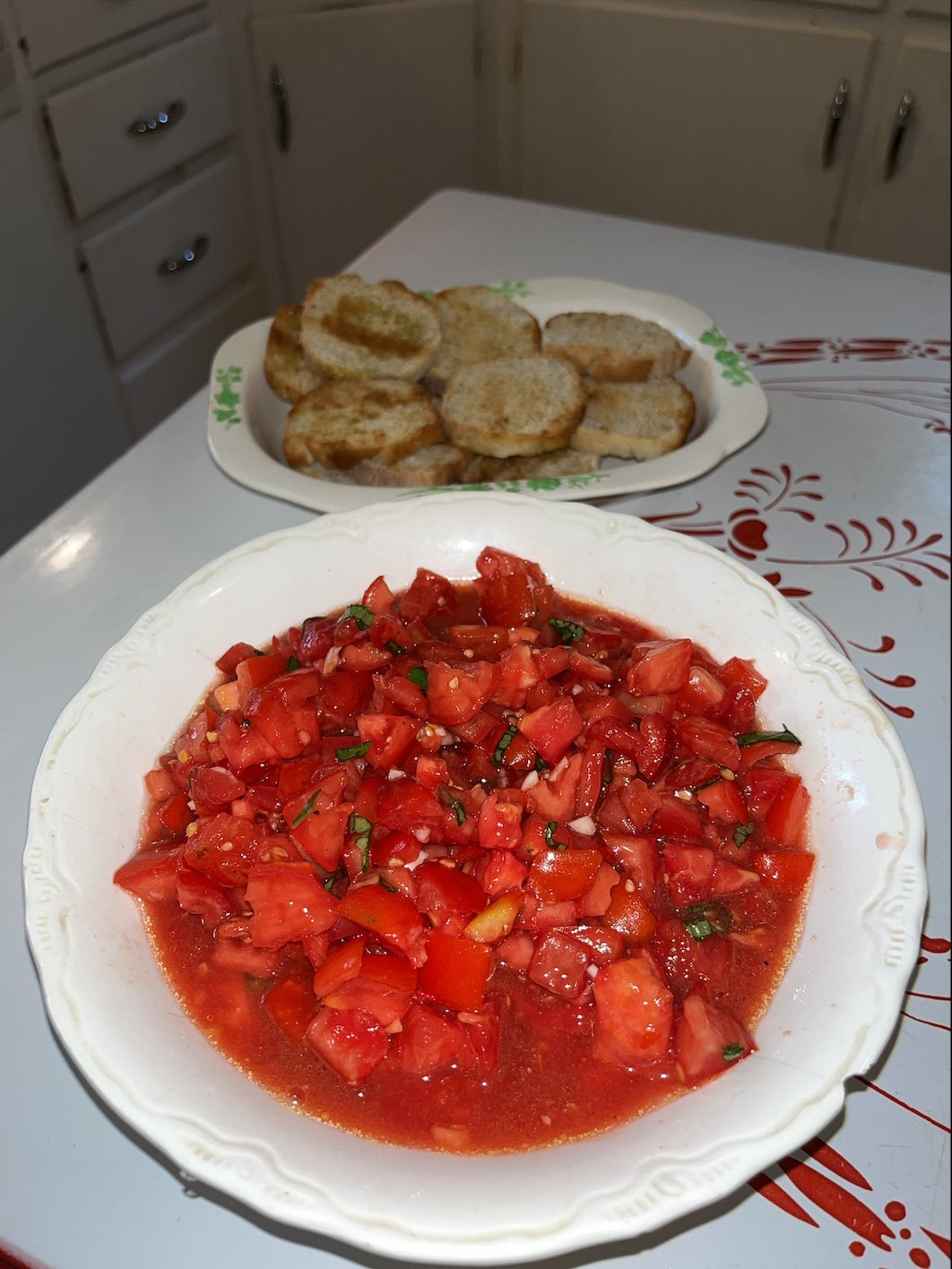 Tomato Bruschetta with Garlic Crostini
