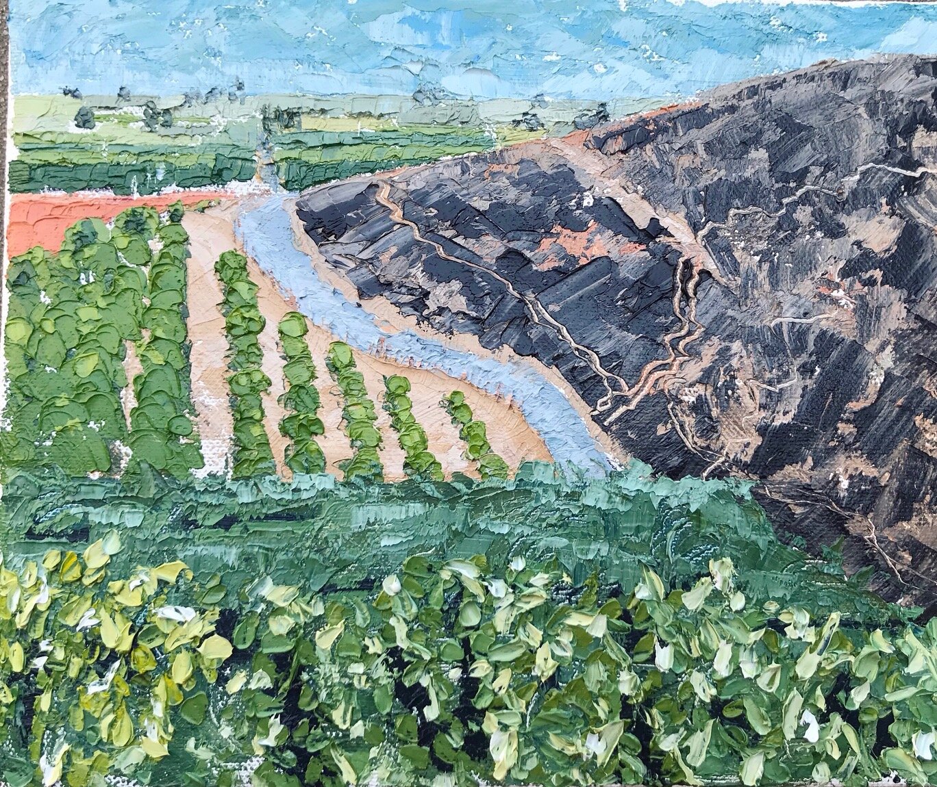 ** East of Meyer and Fire :: 2019
(6¨ x 5¨ oil on convas)
