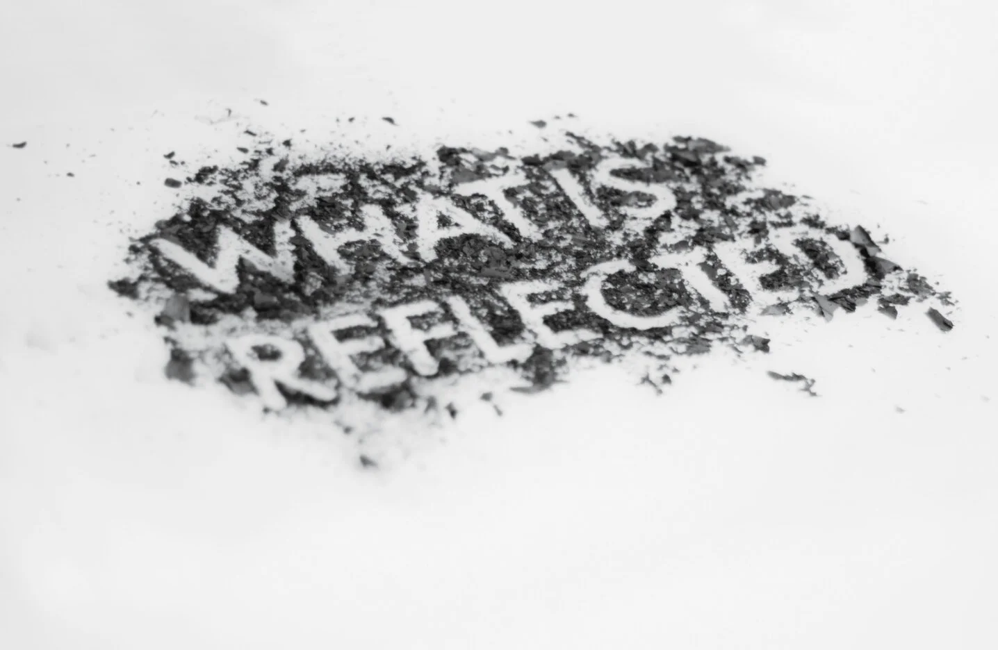 What Is Reflected - ashes on paper. Showcased at Swash & Serif 3.