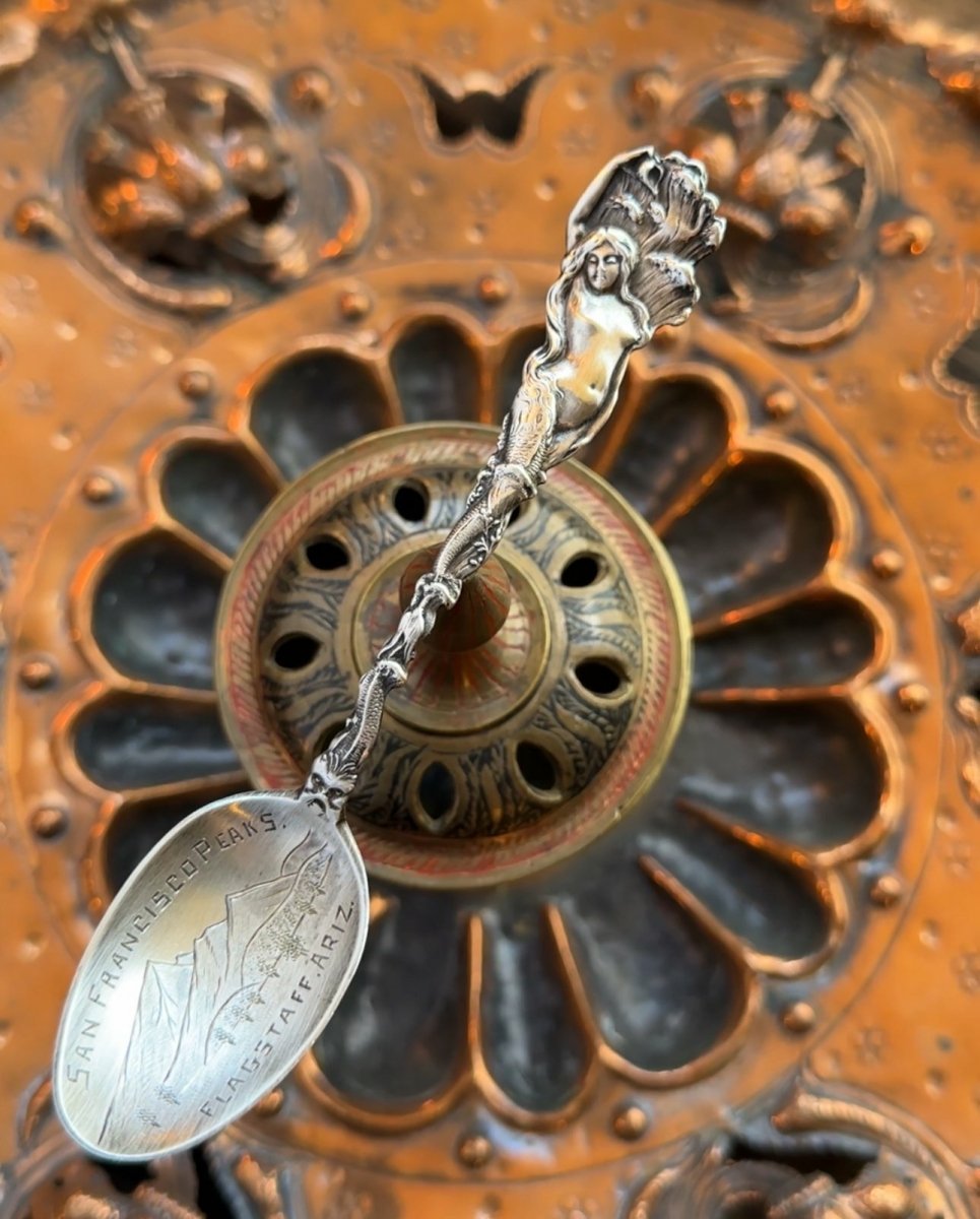 1901 Mermaid Sterling Spoon Ring - LadyForge Jewelry