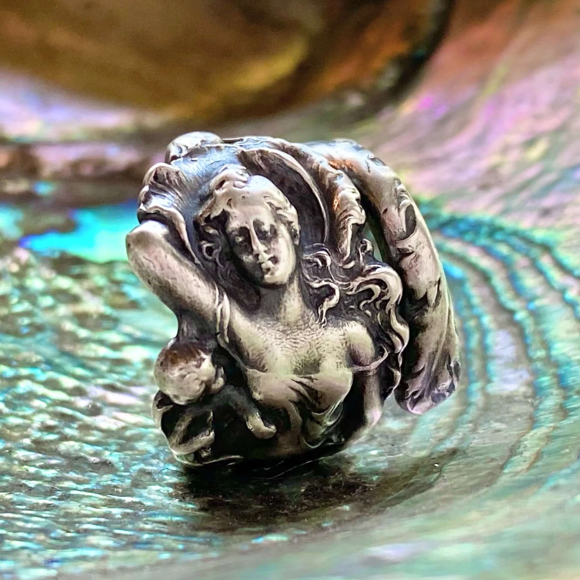 Sterling Spoon Ring - 1899 Love Disarmed  - Medium Version