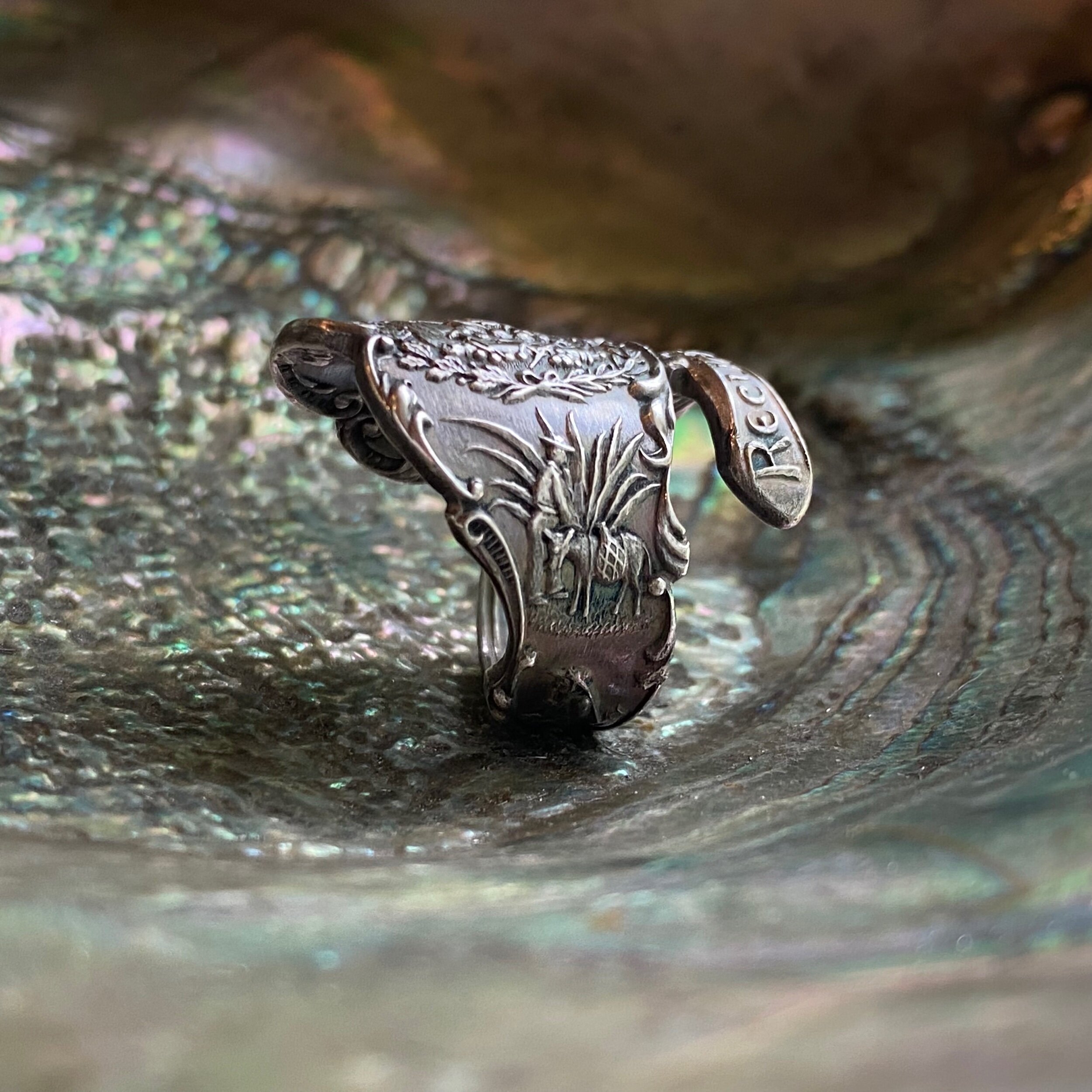 Memories of Mexico Sterling Spoon Ring - LadyForge Jewelry