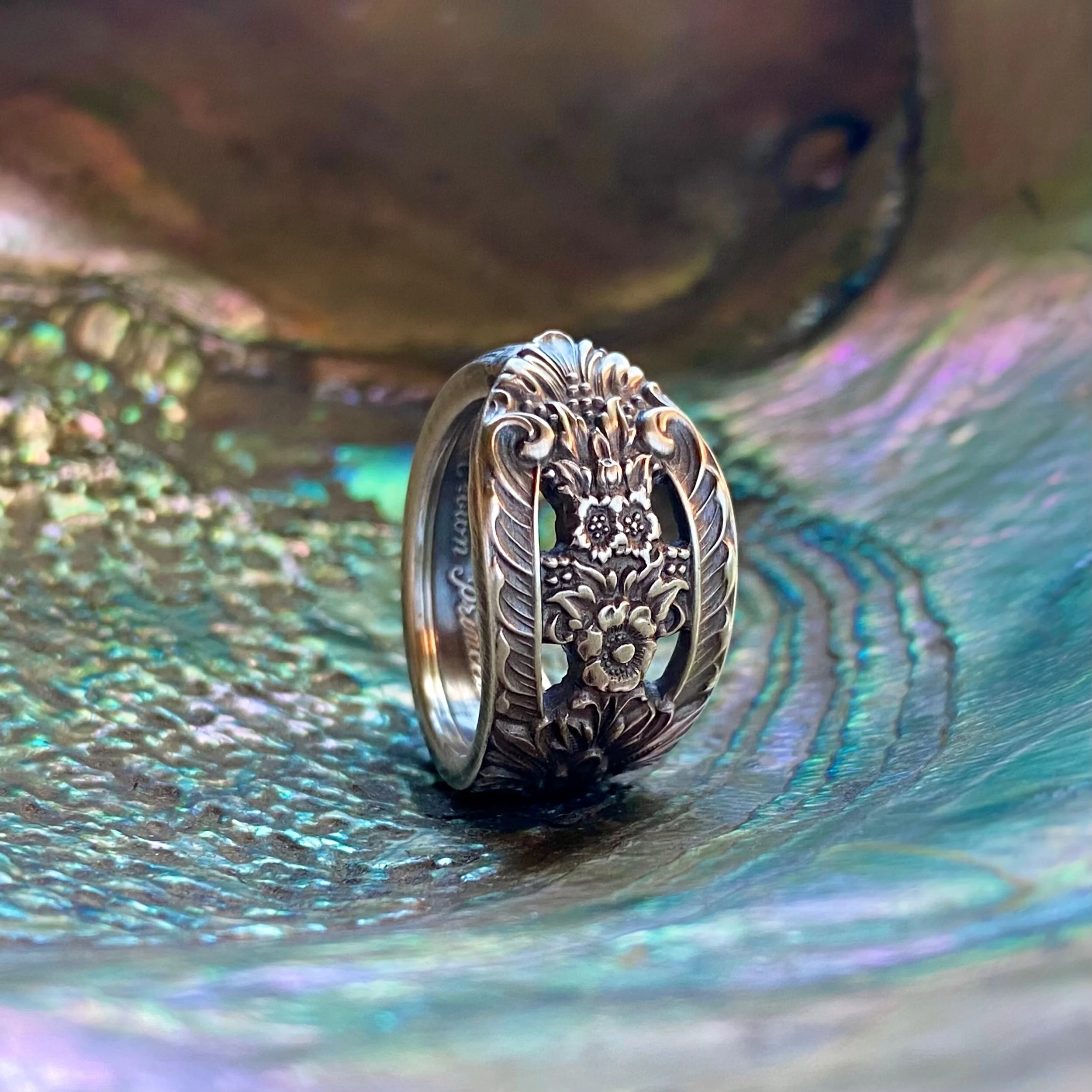 Crown Princess Sterling Spoon Ring - LadyForge Jewelry
