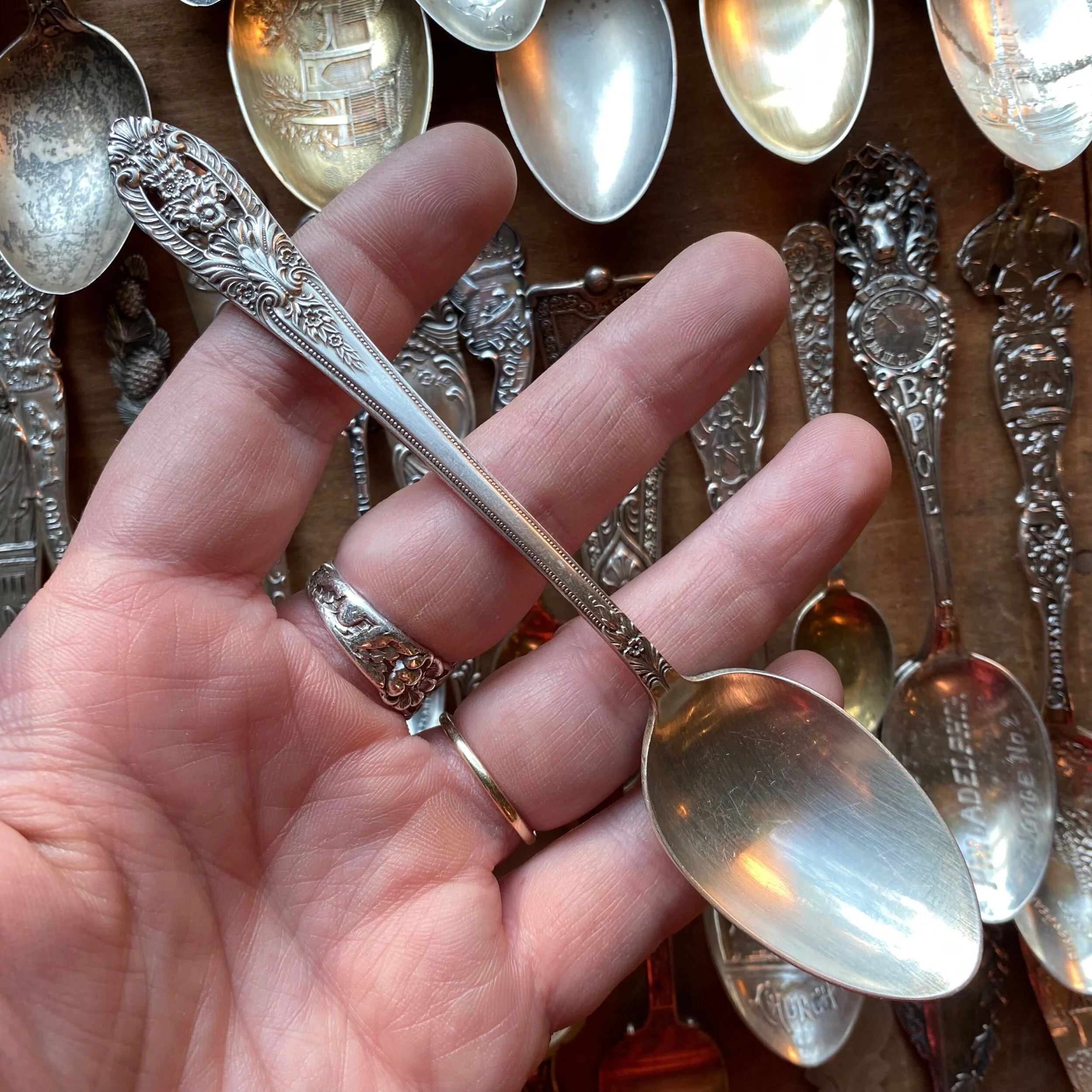 Crown Princess Sterling Spoon Ring - LadyForge Jewelry