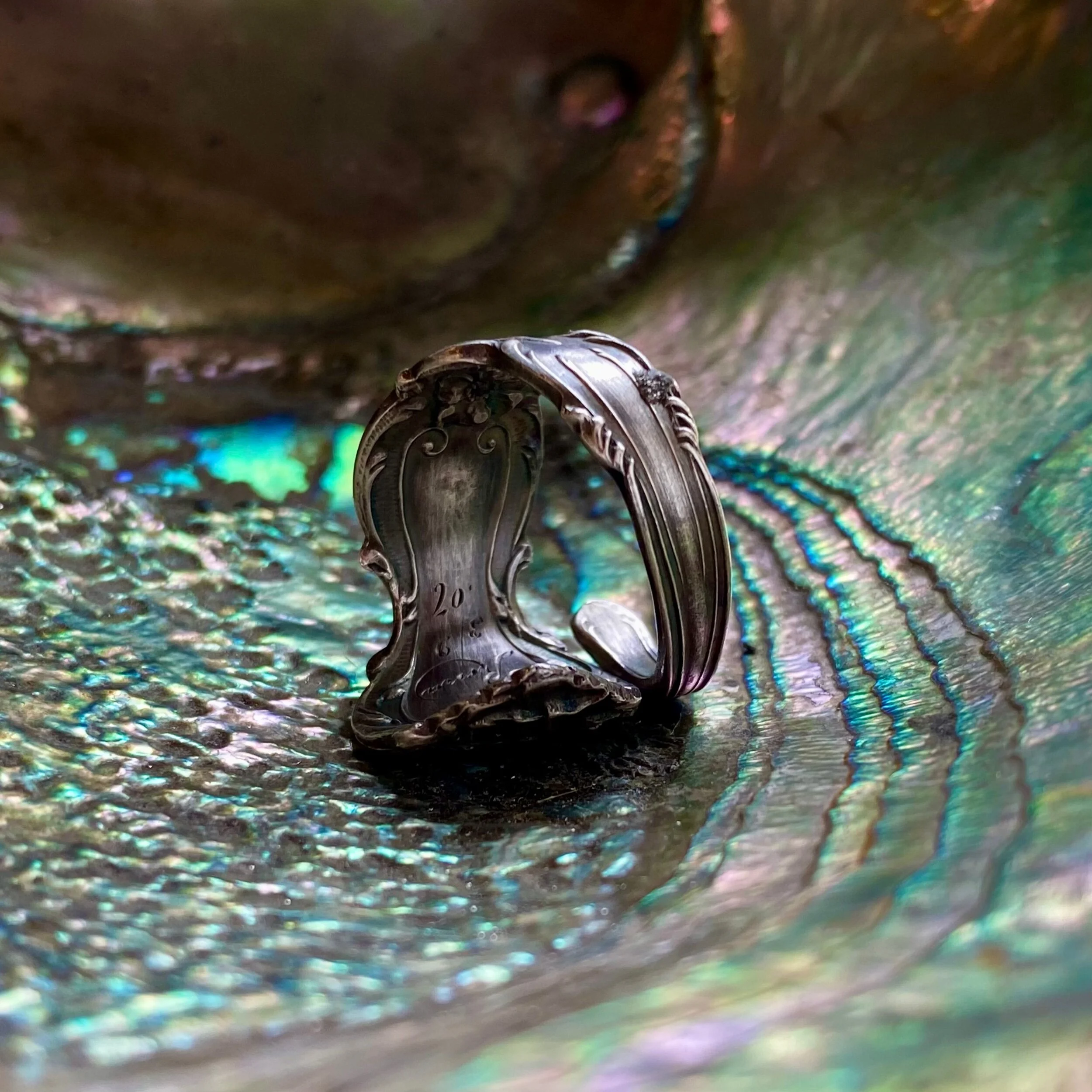 1900 Cosmo Sterling Spoon Ring - LadyForge Jewelry