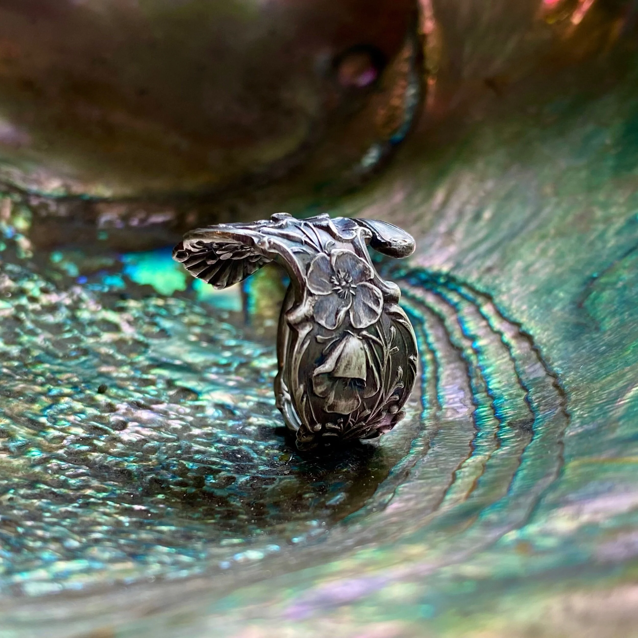1900 Cosmo Sterling Spoon Ring - LadyForge Jewelry