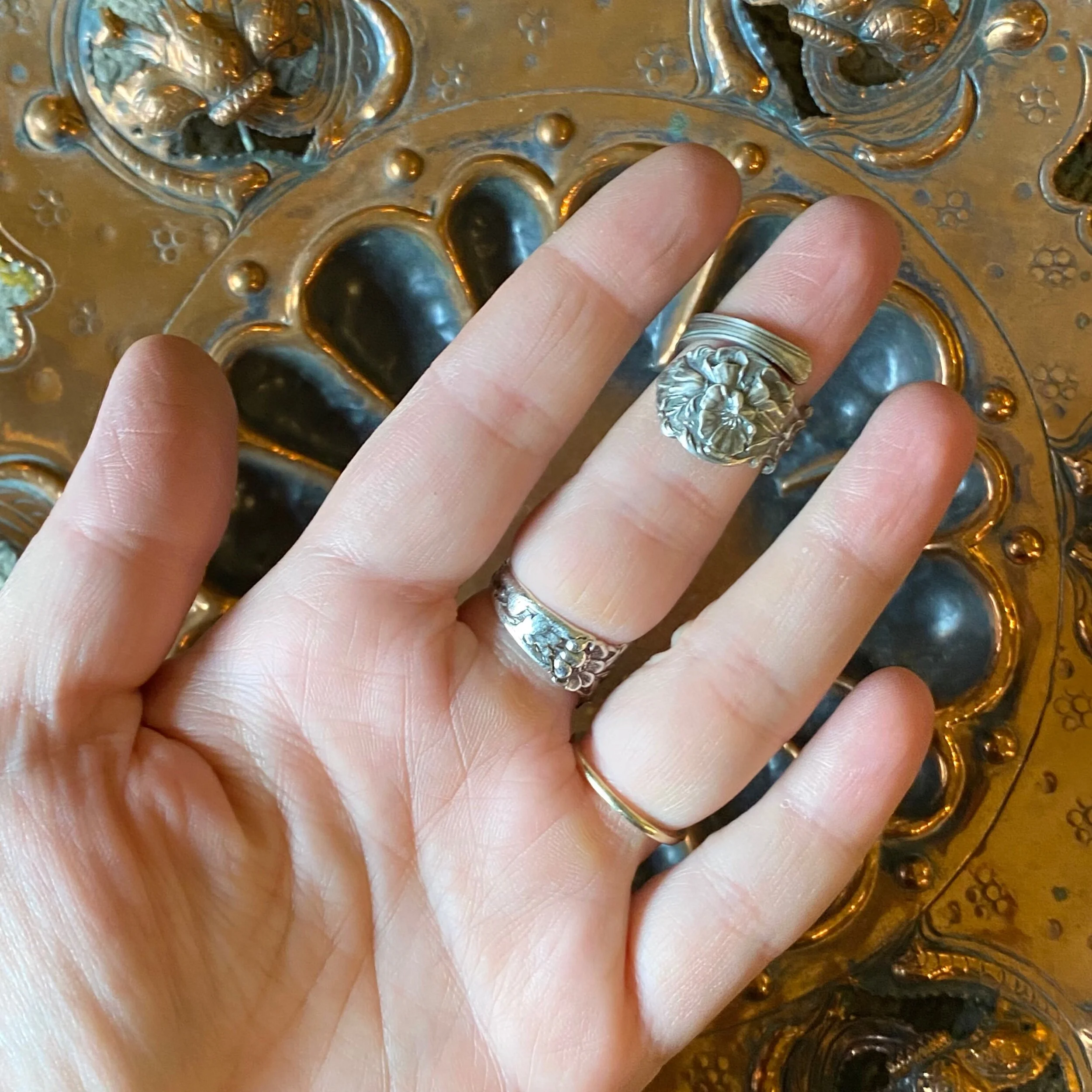 1900 Cosmo Sterling Spoon Ring - LadyForge Jewelry