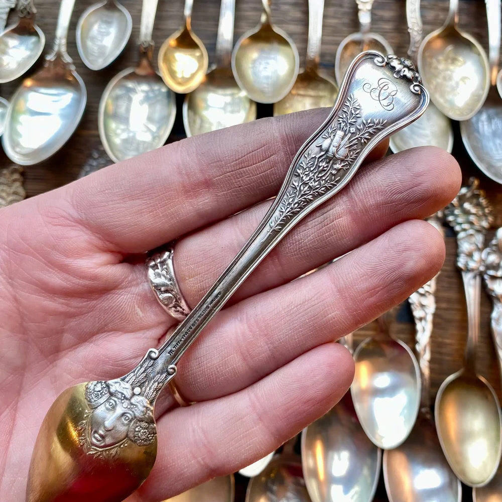 1878 Tiffany Co. Olympian Sterling Spoon Ring Lady Forge
