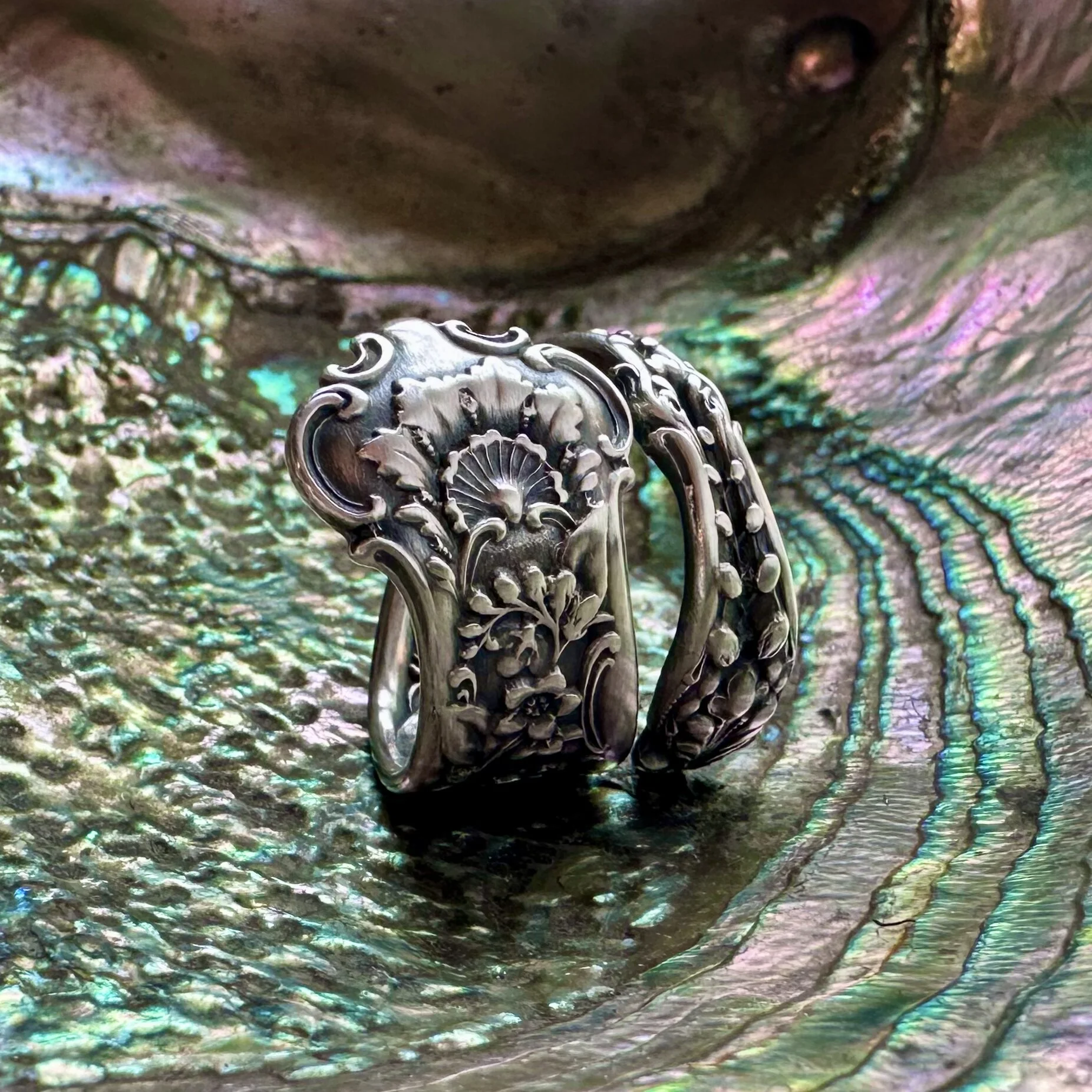1896 Dresden Sterling Spoon Ring - LadyForge Jewelry
