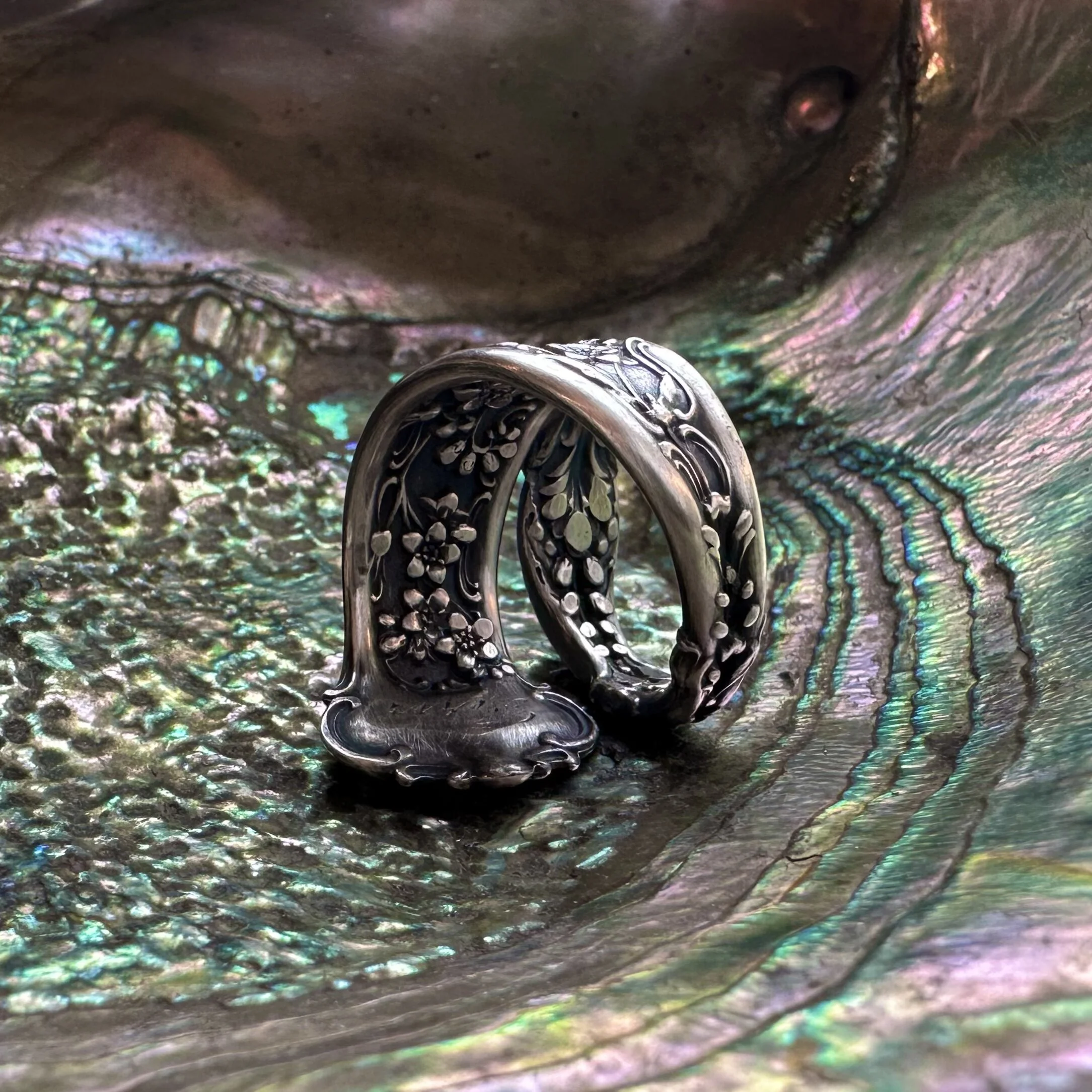 1896 Dresden Sterling Spoon Ring - LadyForge Jewelry