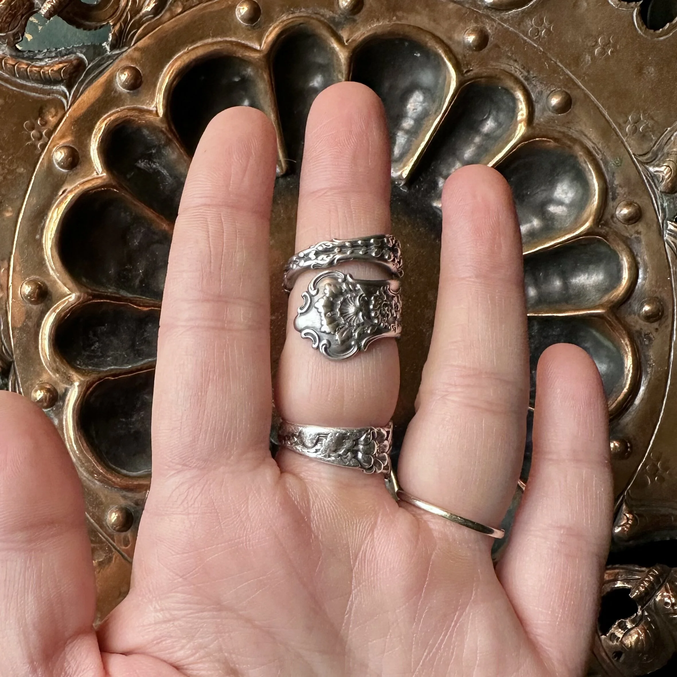 1896 Dresden Sterling Spoon Ring - LadyForge Jewelry