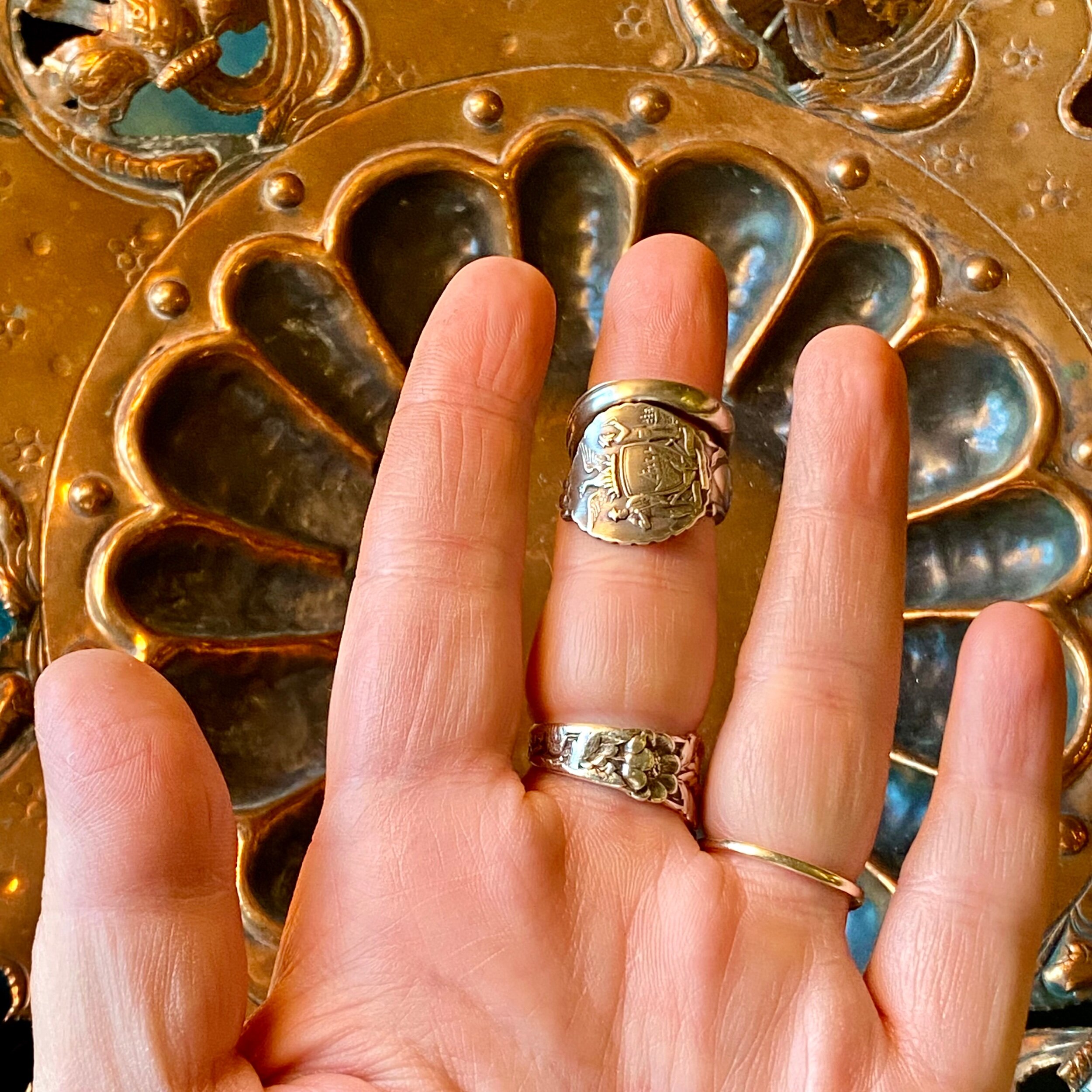 1890s San Francisco Sterling Spoon Ring - LadyForge Jewelry