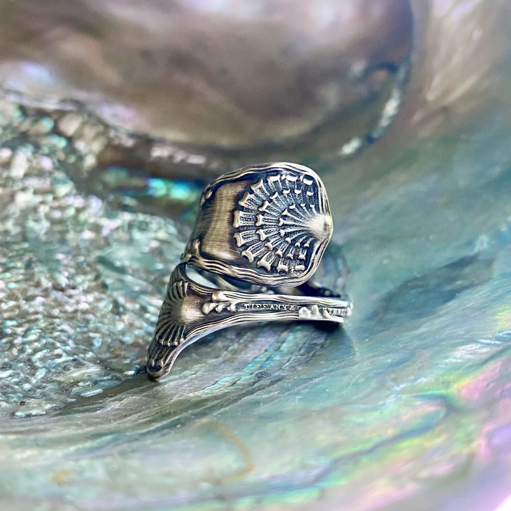 1884 Tiffany & Co. Waves Edge Sterling Spoon Ring — Lady Forge