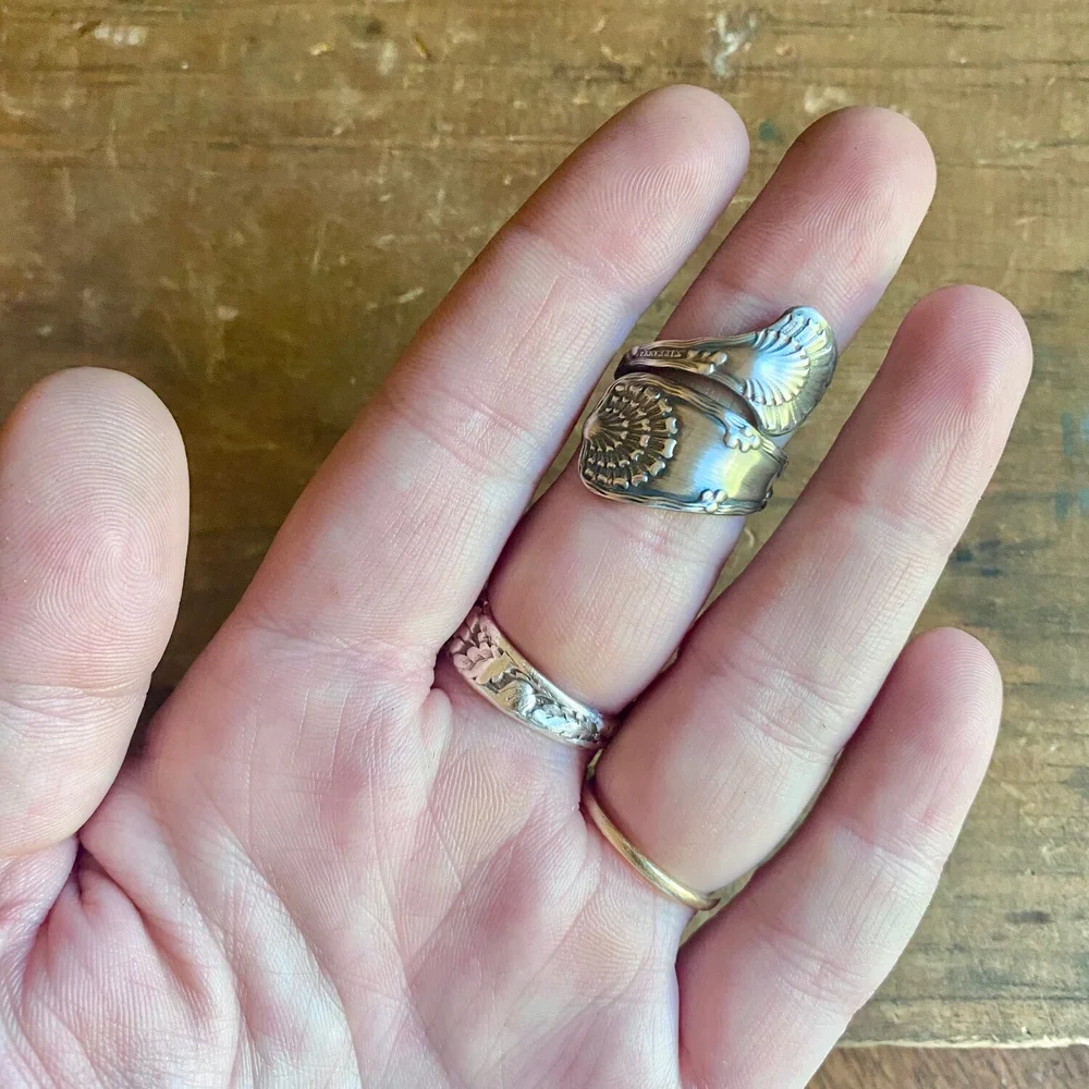 1884 Tiffany & Co. Waves Edge Sterling Spoon Ring — Spoon Rings