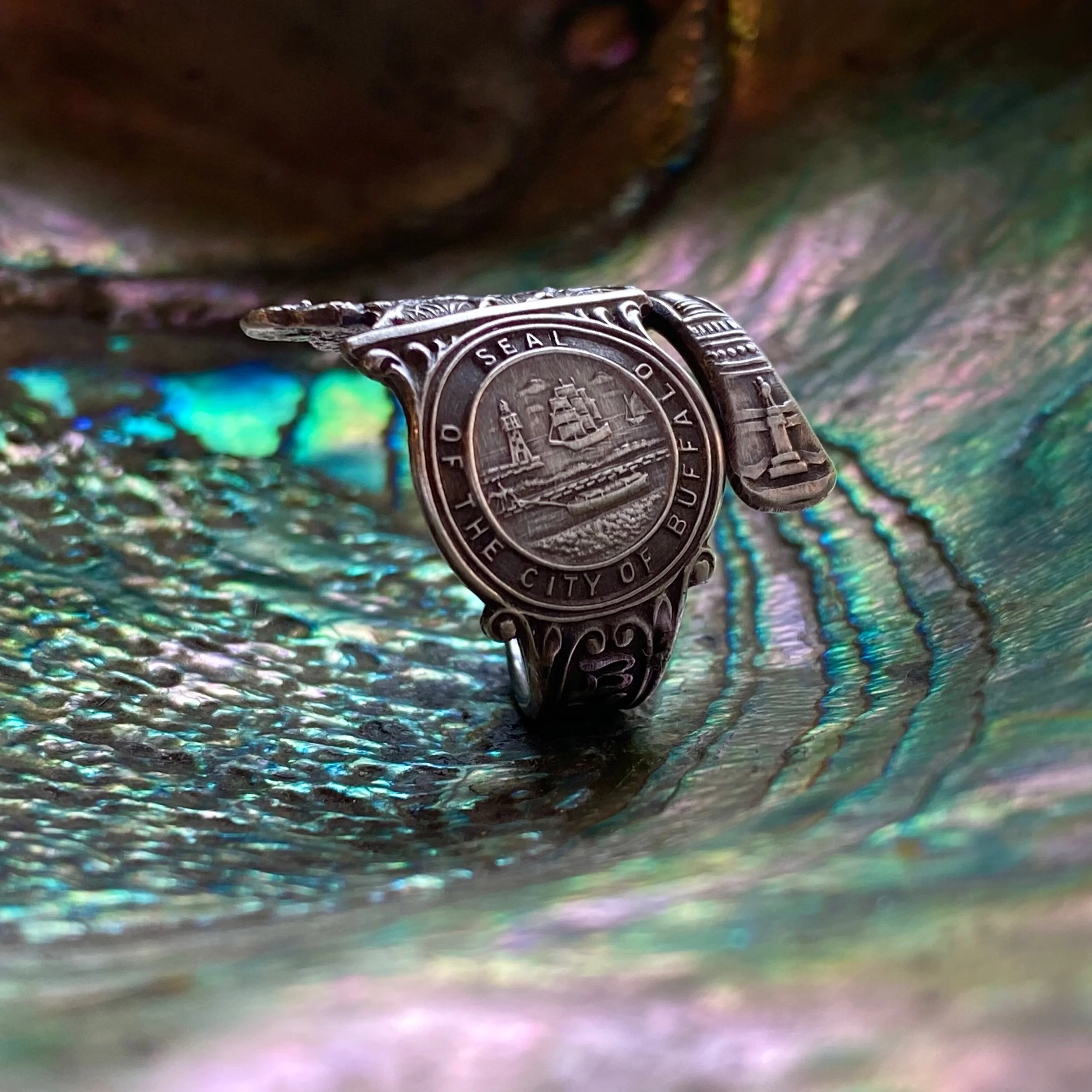 Buffalo New York Sterling Spoon Ring - LadyForge Jewelry