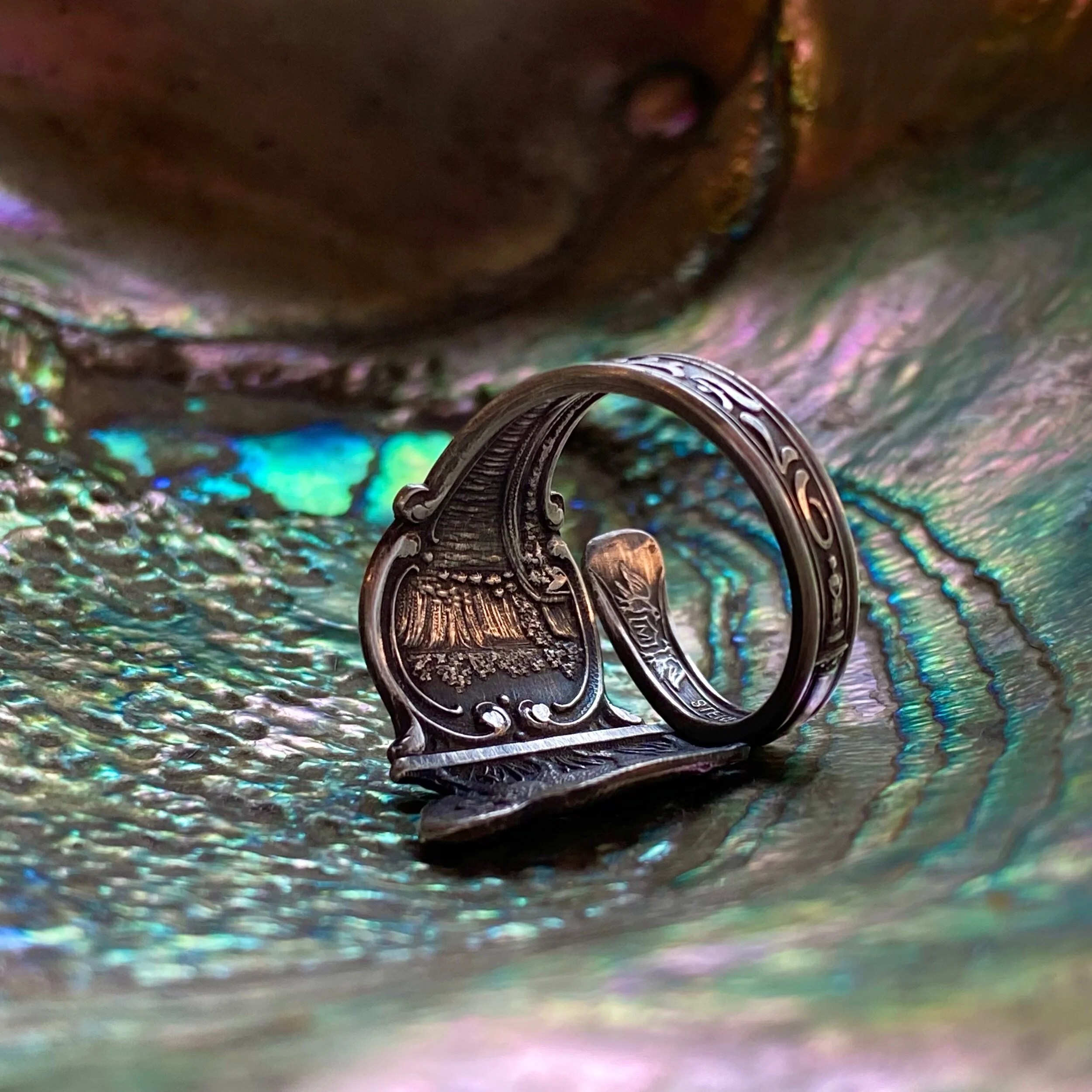 Buffalo New York Sterling Spoon Ring - LadyForge Jewelry