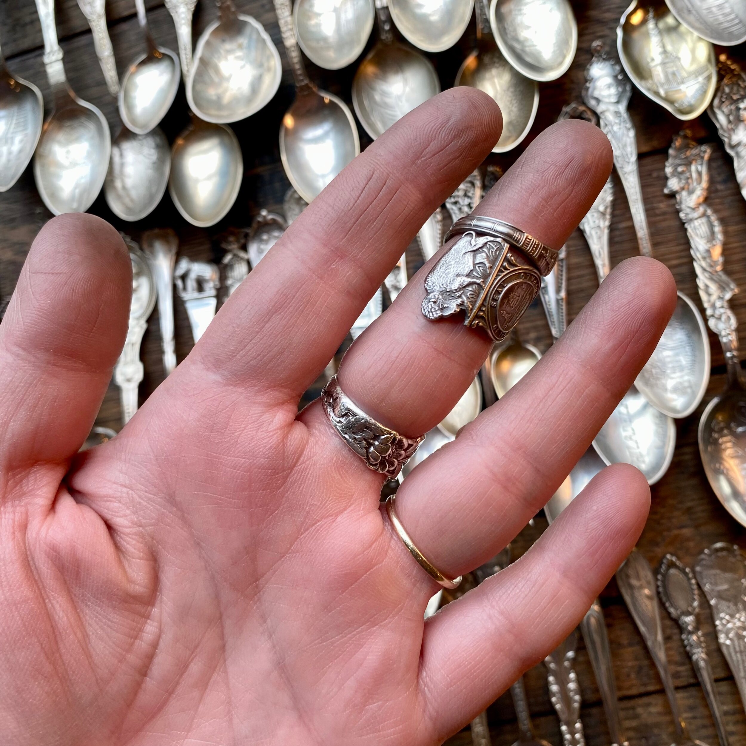 Buffalo New York Sterling Spoon Ring - LadyForge Jewelry