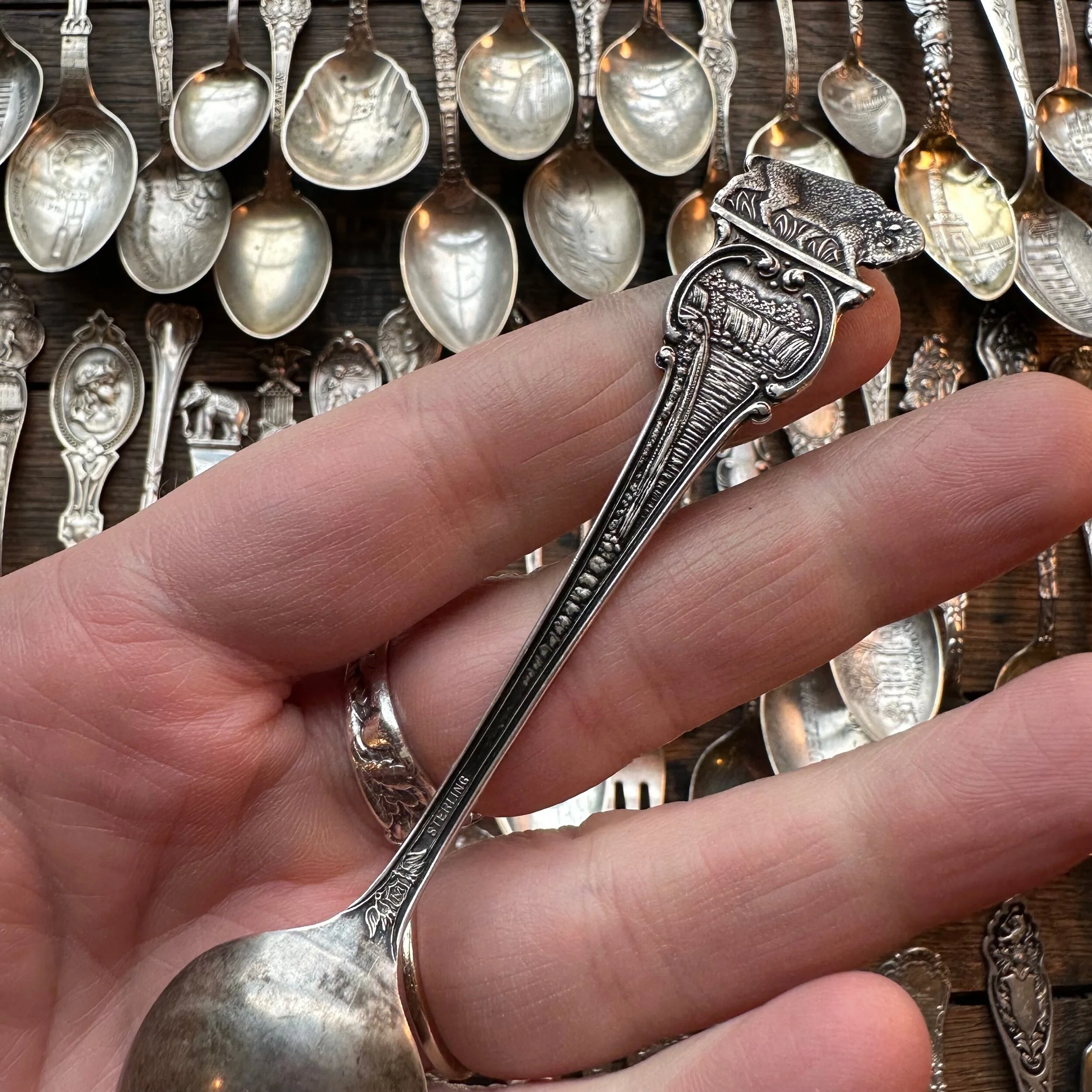 Buffalo New York Sterling Spoon Ring - LadyForge Jewelry