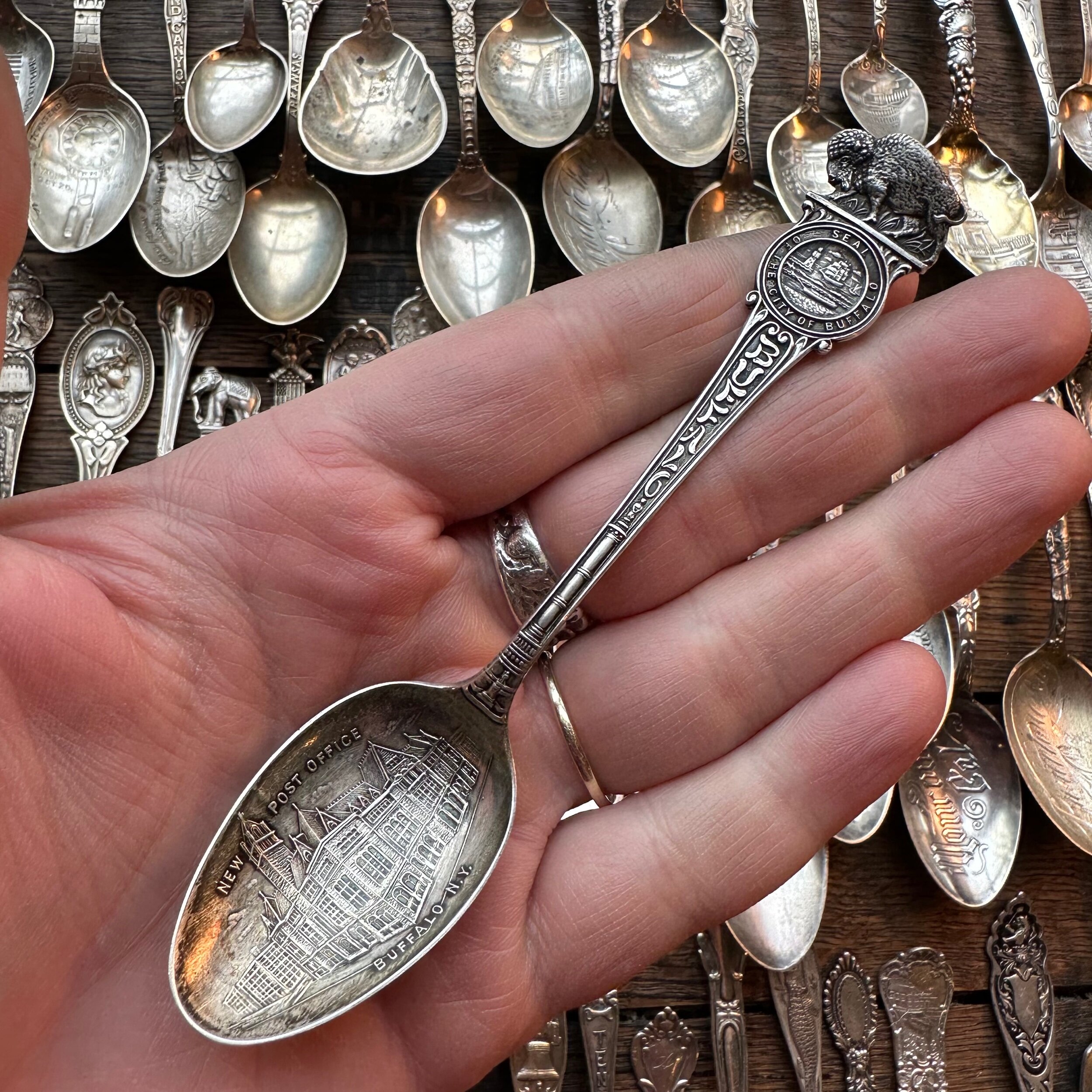 Buffalo New York Sterling Spoon Ring - LadyForge Jewelry