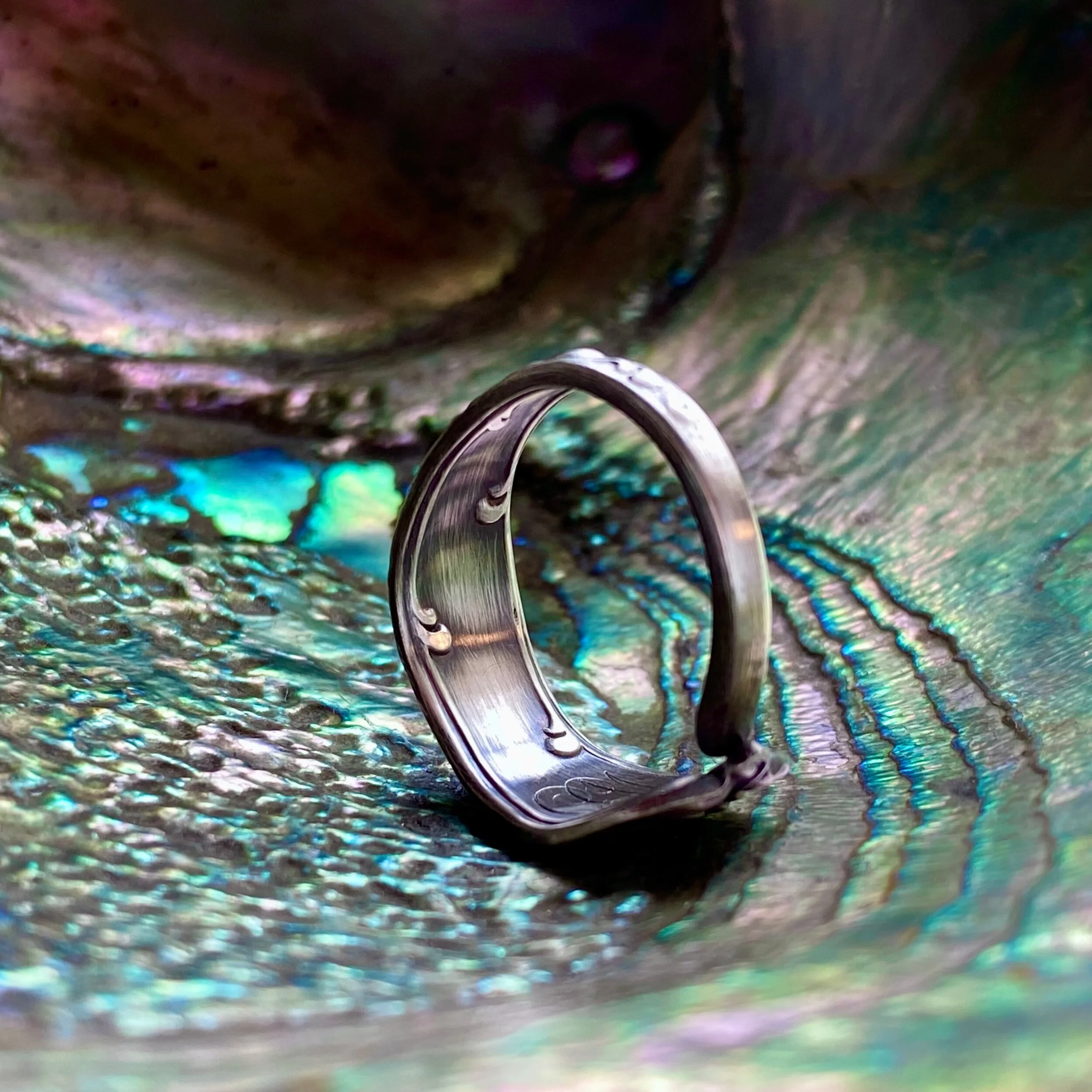 1888 Rococo Sterling Spoon Ring - LadyForge Jewelry