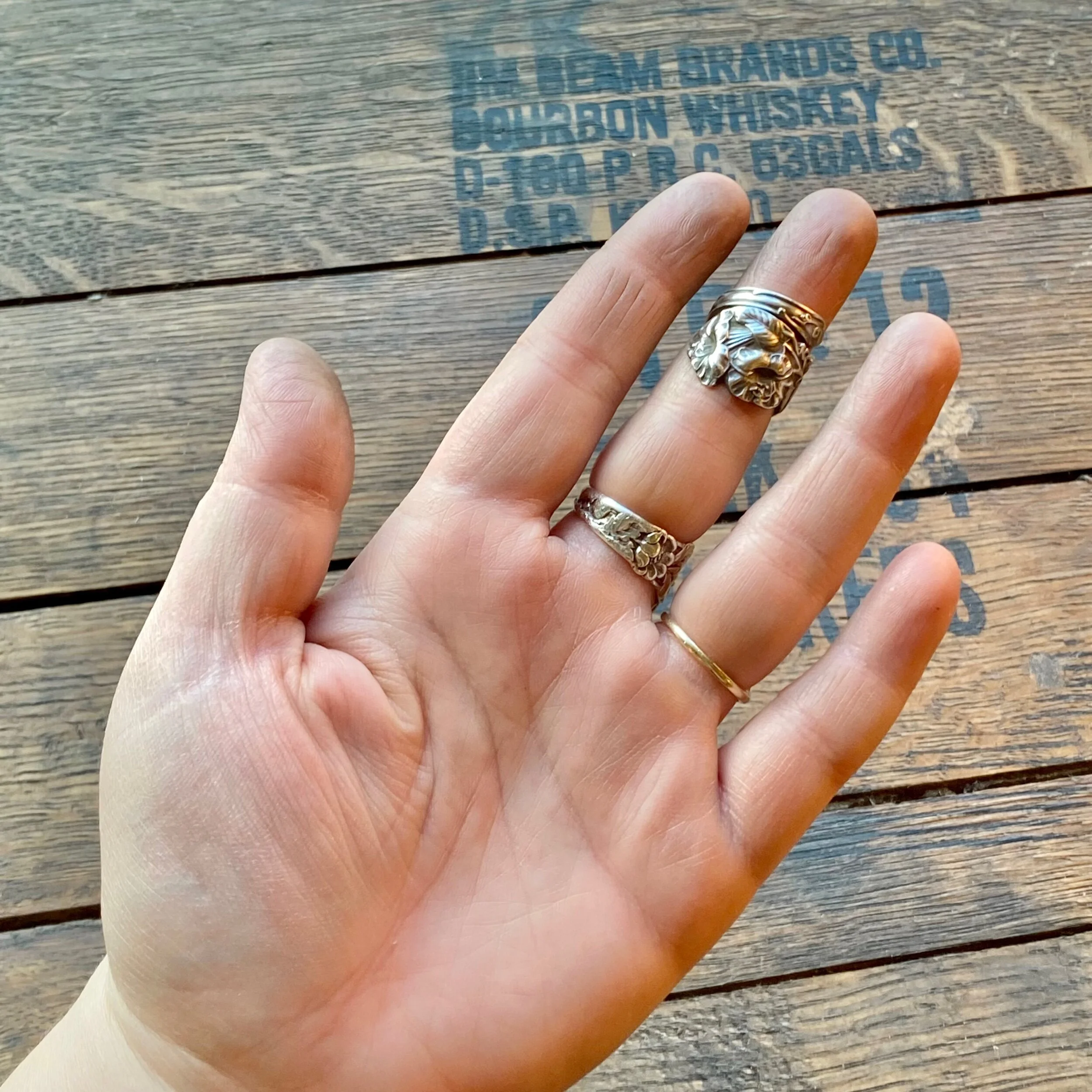 Morning Glory Sterling Spoon Ring - LadyForge Jewelry
