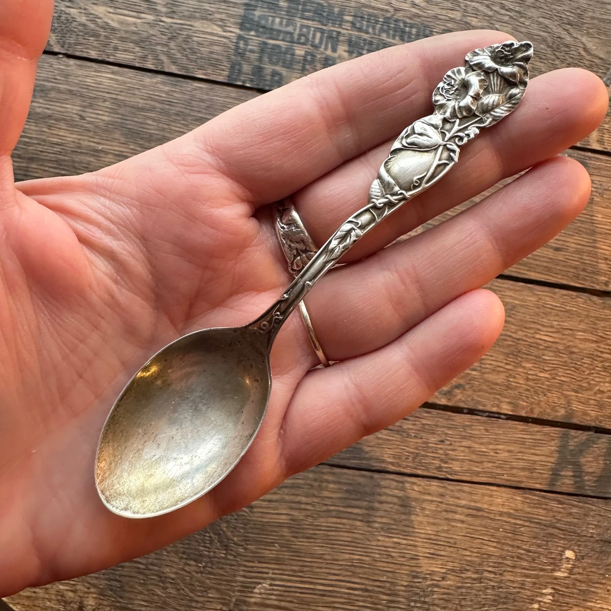 Morning Glory Sterling Spoon Ring - LadyForge Jewelry
