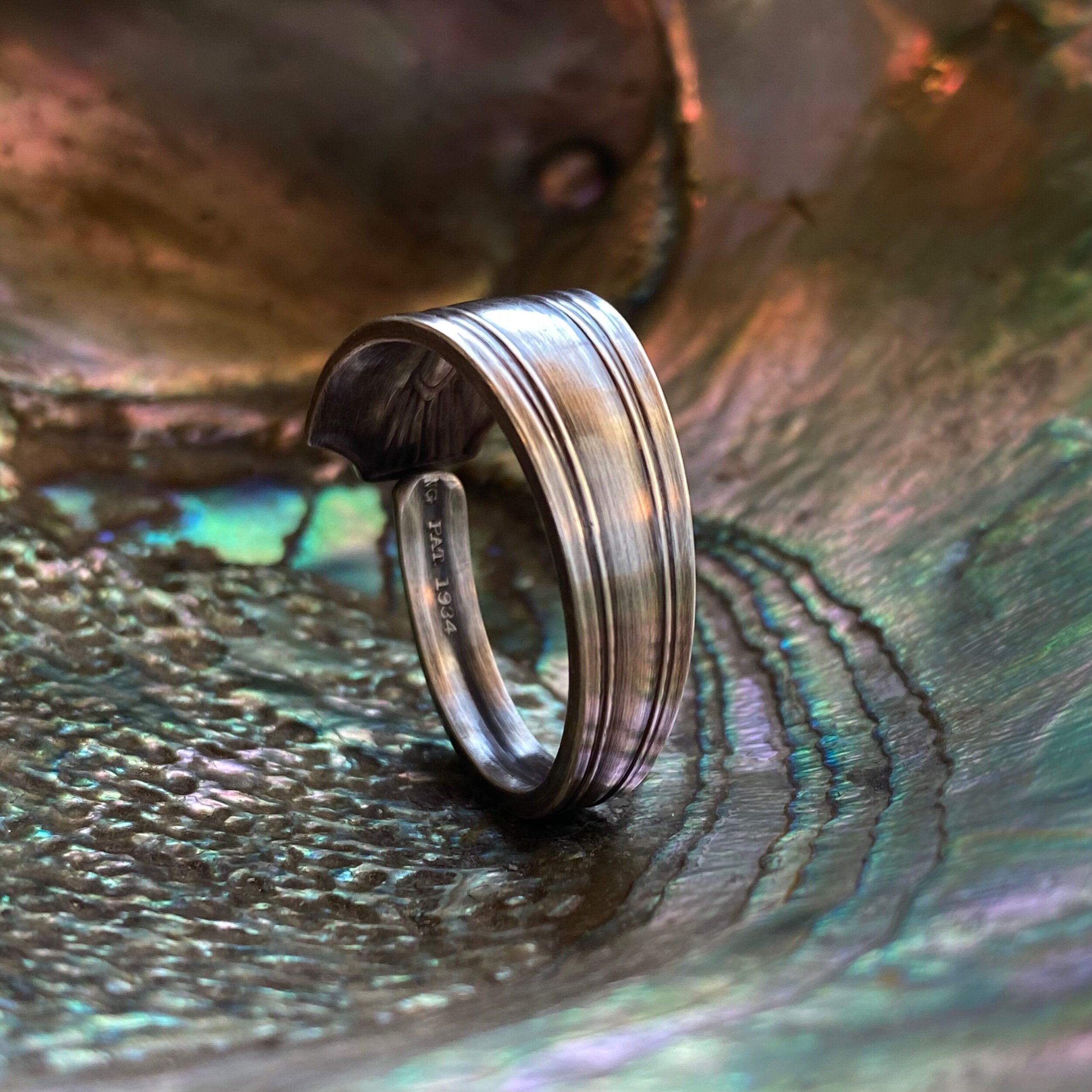 1931 America Sterling Spoon Ring - LadyForge Jewelry
