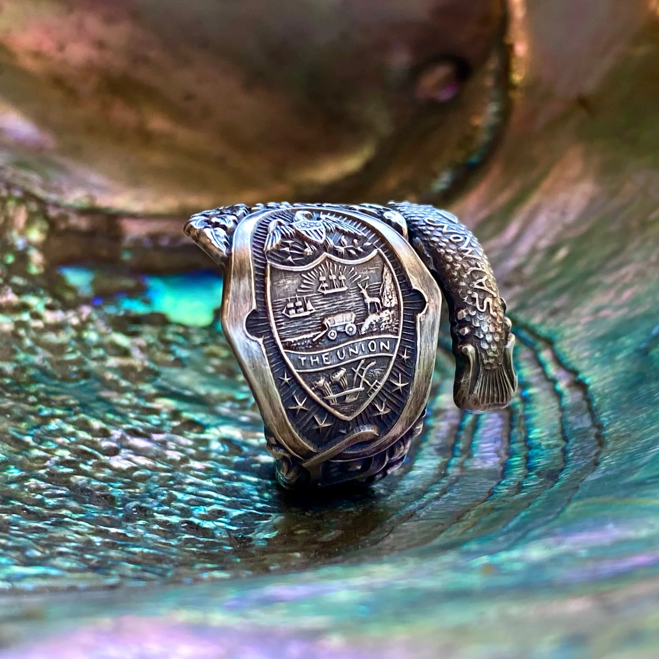 Grand Oregon Sterling Spoon Ring - LadyForge Jewelry
