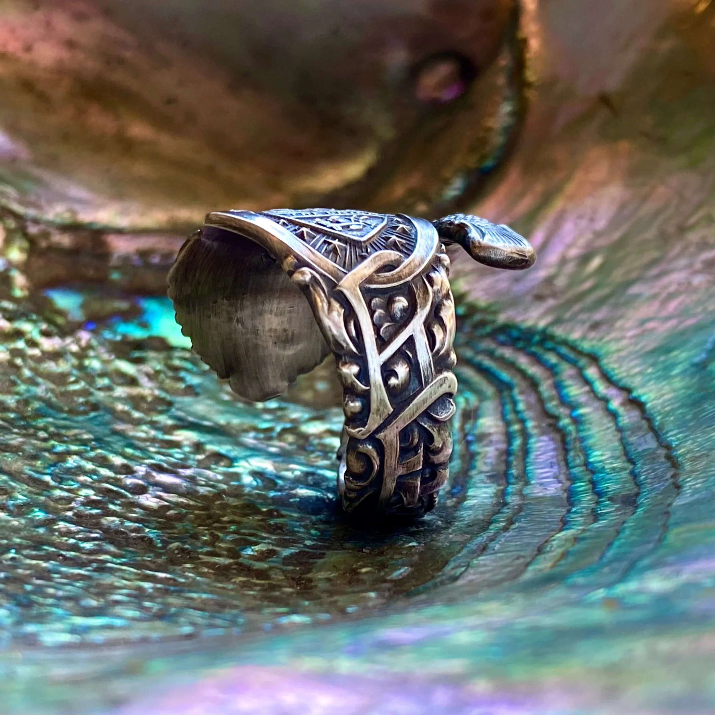 Grand Oregon Sterling Spoon Ring - LadyForge Jewelry