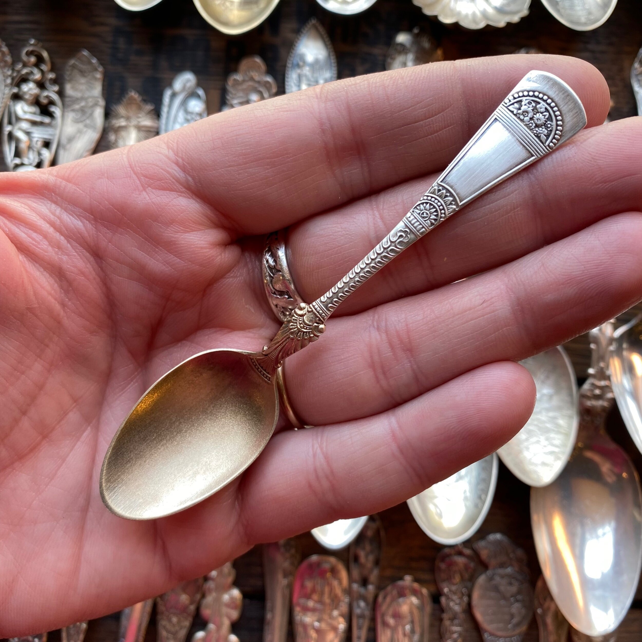 1880 Empress of India Sterling Spoon Ring - LadyForge Jewelry