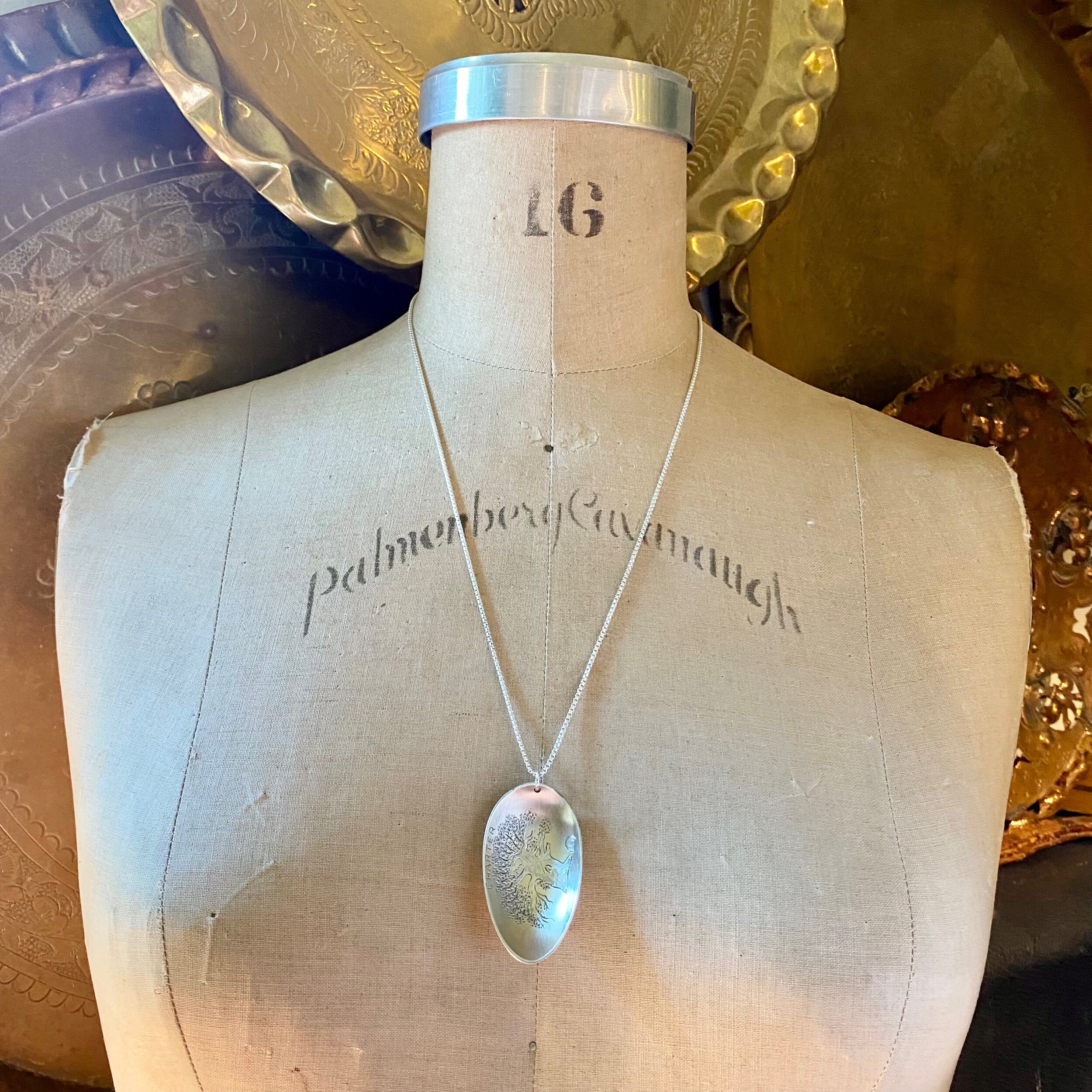 Charter Oak Sterling Spoon Necklace - LadyForge Jewelry