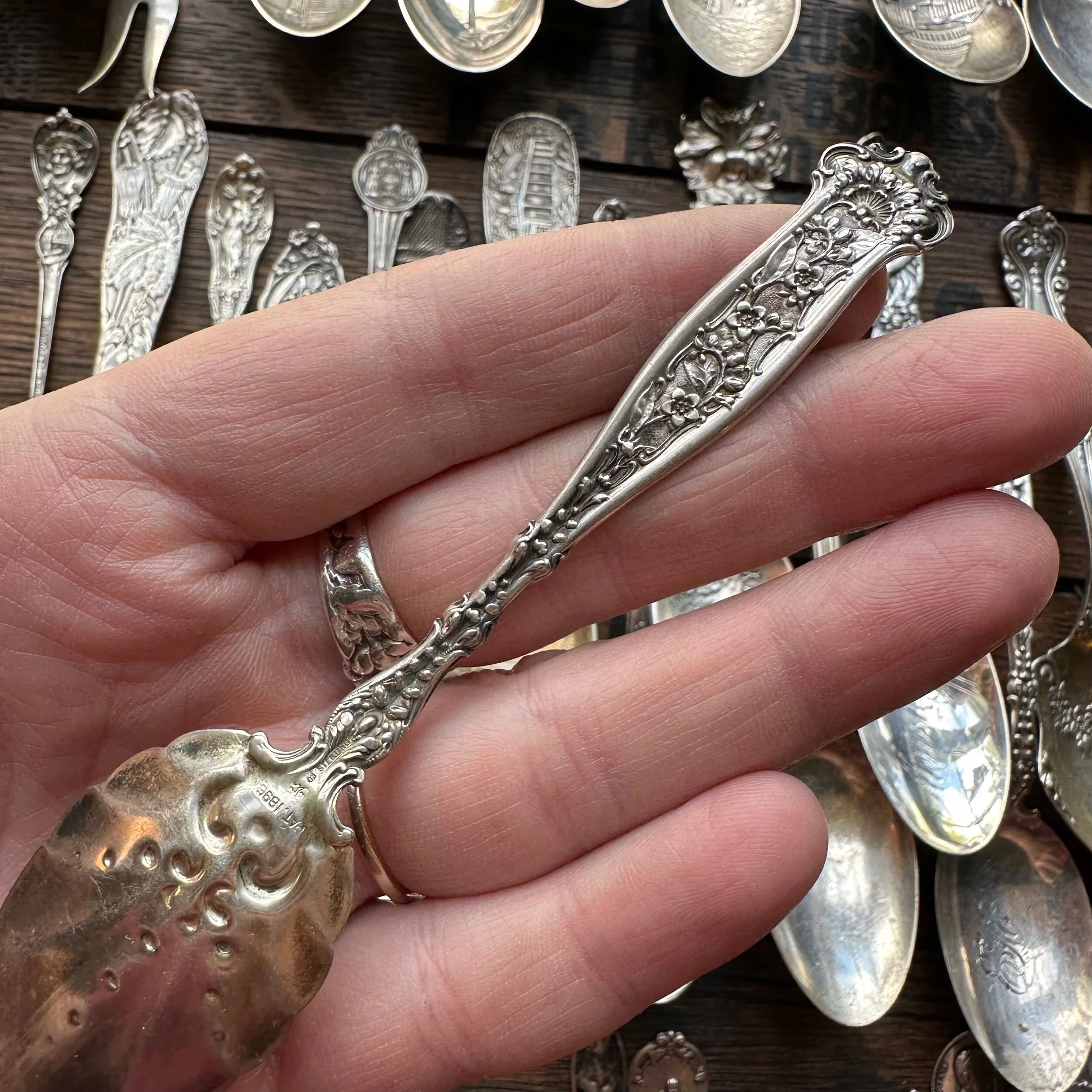 1896 Dresden Sterling Spoon Ring - LadyForge Jewelry
