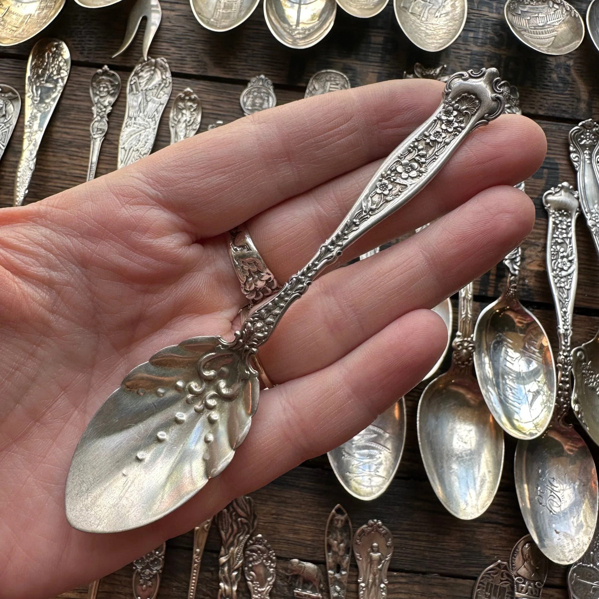 1896 Dresden Sterling Spoon Ring - LadyForge Jewelry