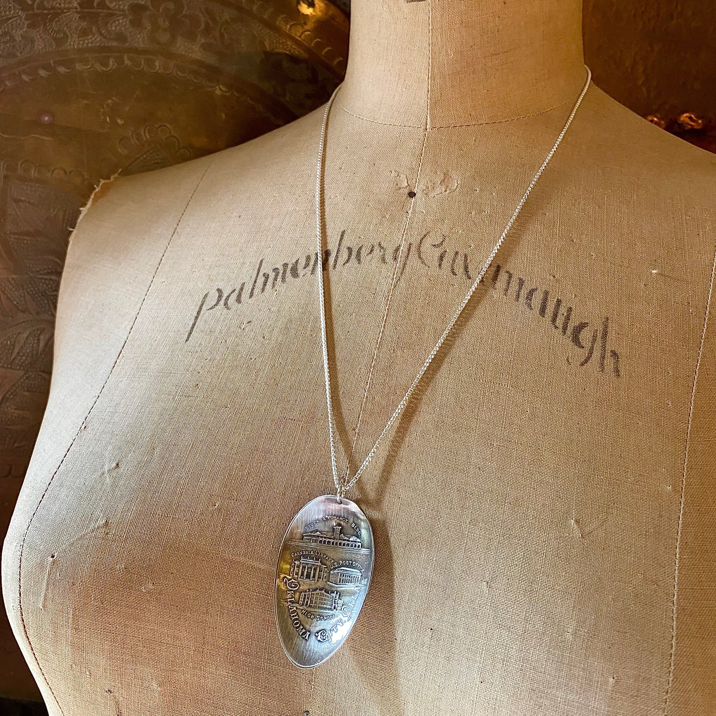 Oklahoma City Sterling Spoon Necklace - LadyForge Jewelry