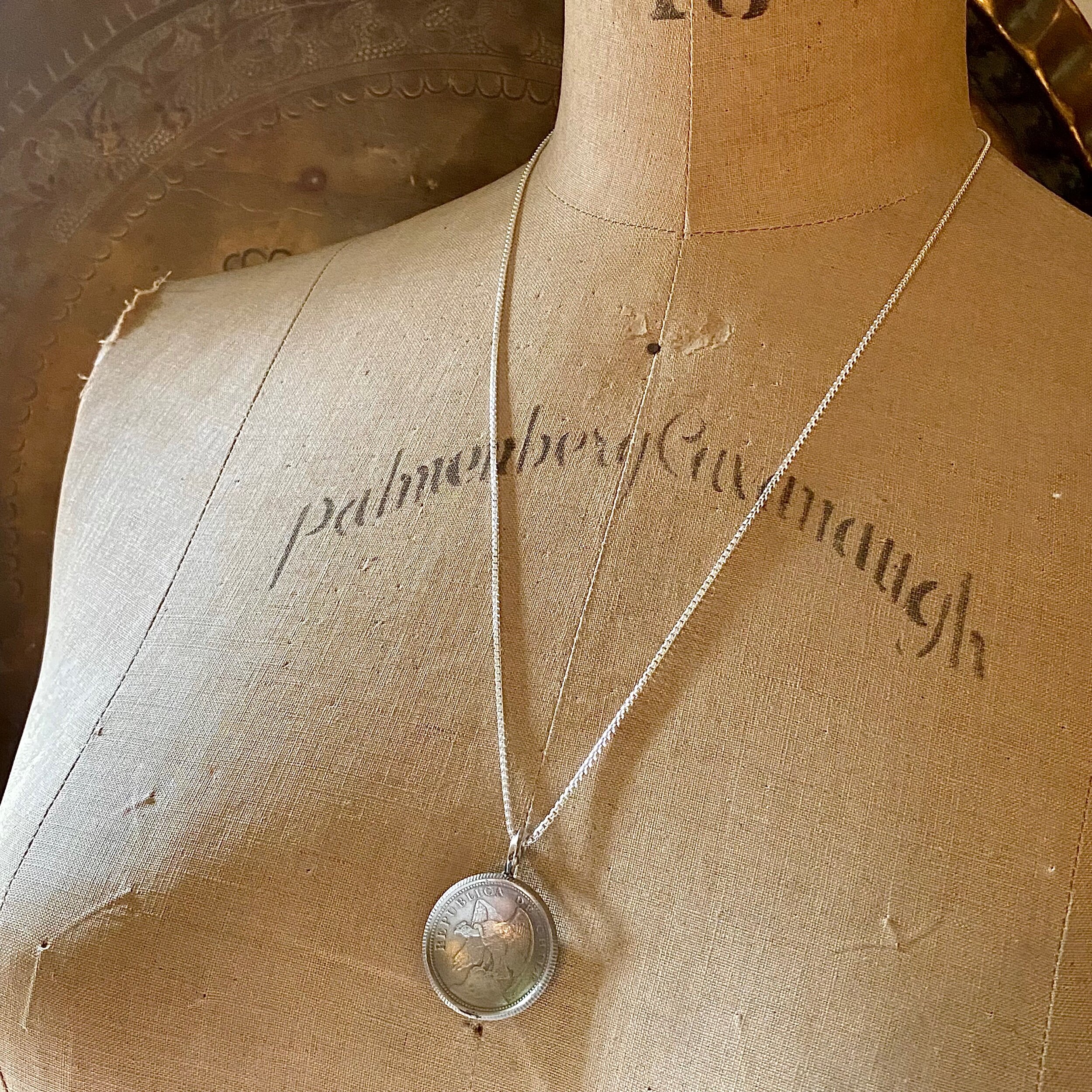 Chilean Peso Coin Sterling Spoon Necklace - LadyForge Jewelry