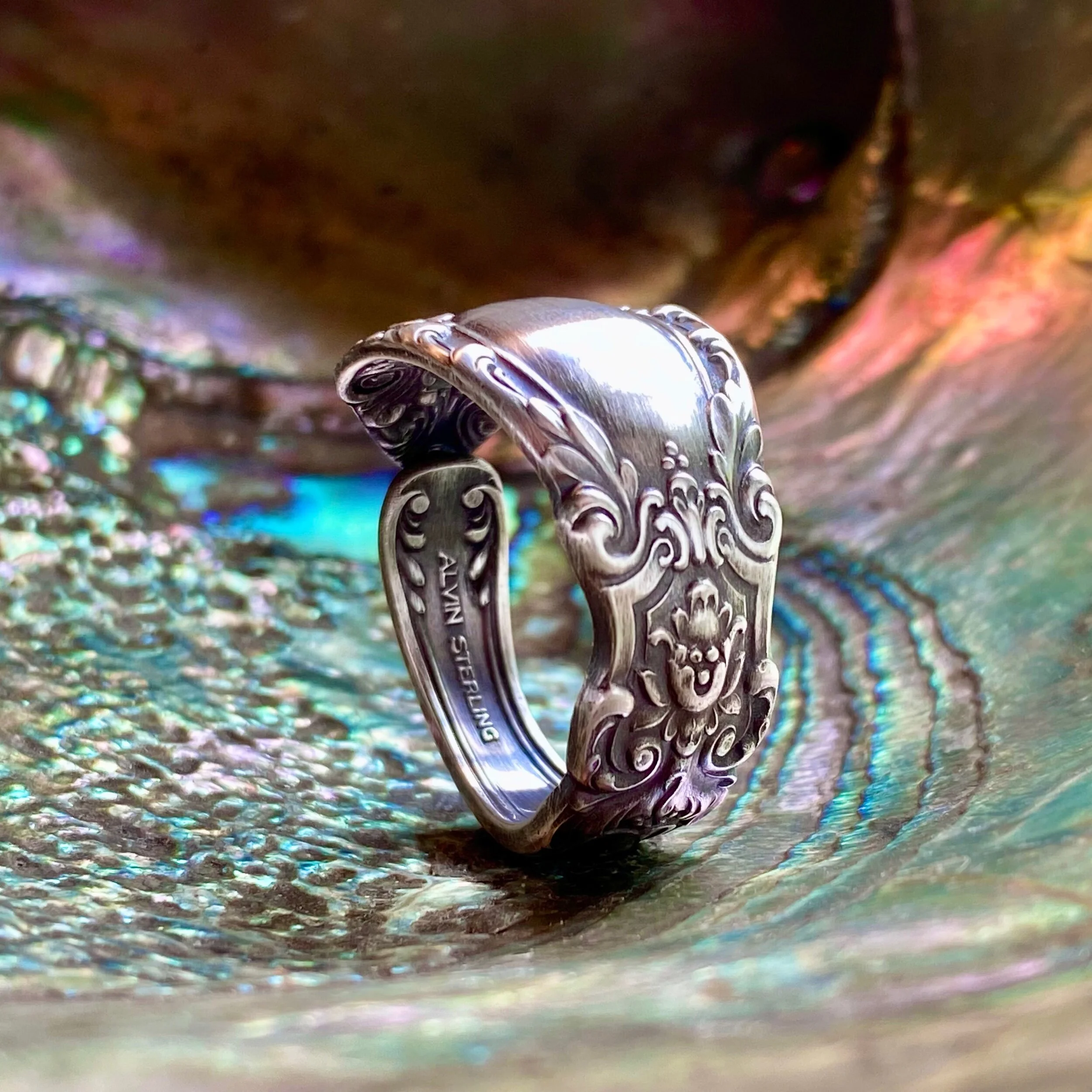 Sterling Spoon Ring - 1950 Prince Eugene — Spoon Rings | Lady Forge
