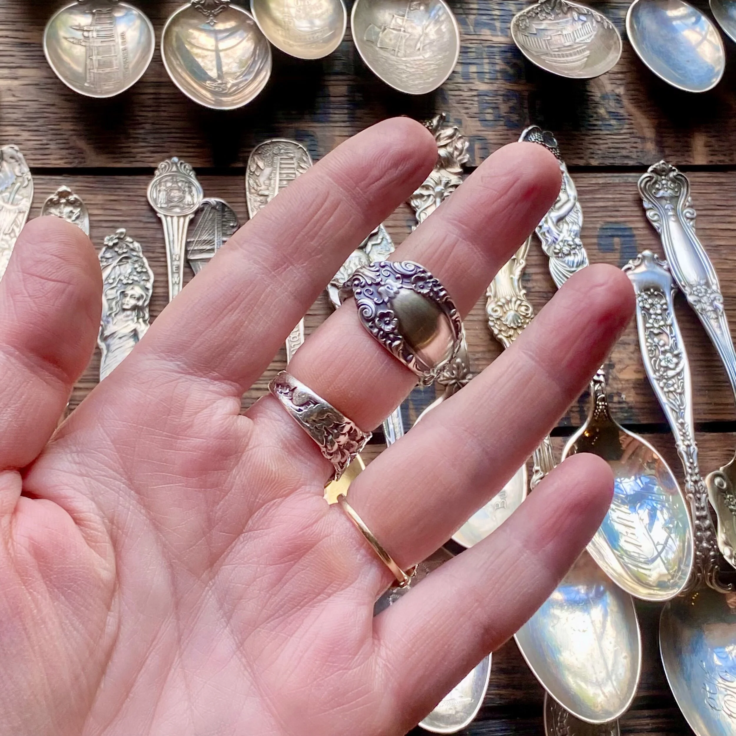 Sterling Spoon Ring - 1950 Prince Eugene — Spoon Rings | Lady Forge